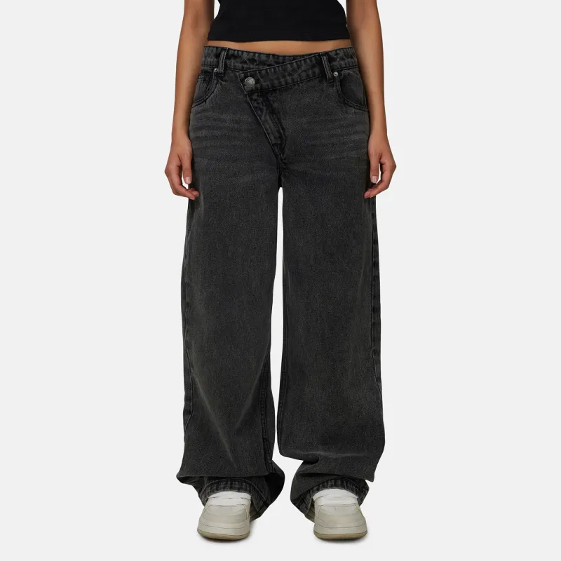 Asymmetric Washed Grey Denim Jean sold by Good for Nothing