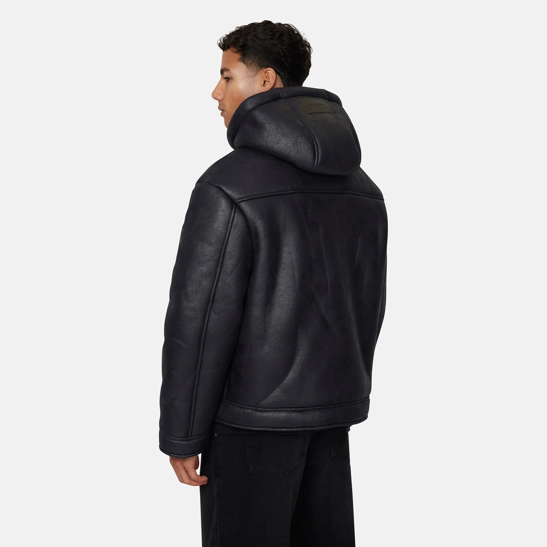 Sherpa Quilted Black Jacket sold by Good For Nothing Clothing product image thumbnail 4
