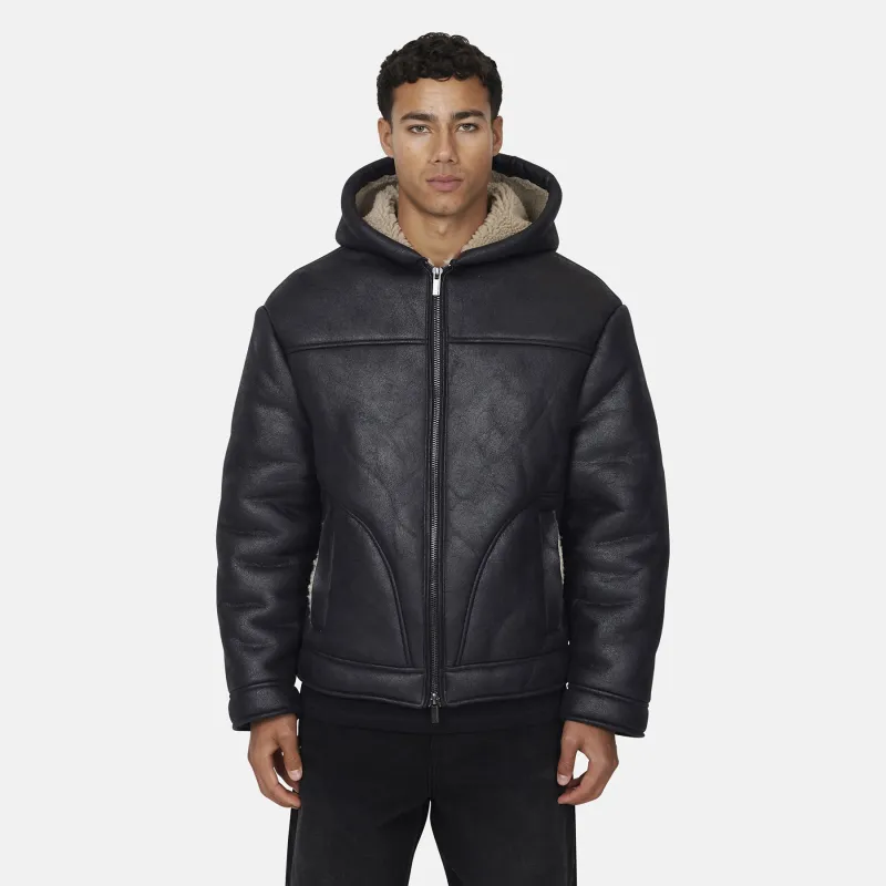 Sherpa Quilted Black Jacket sold by Good For Nothing Clothing