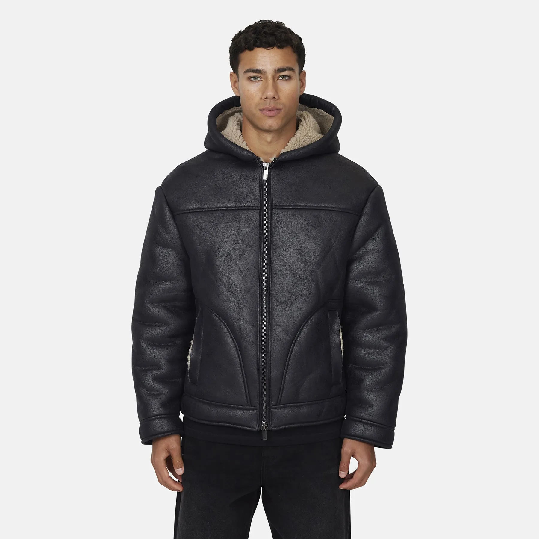 Sherpa Quilted Black Jacket sold by Good For Nothing Clothing