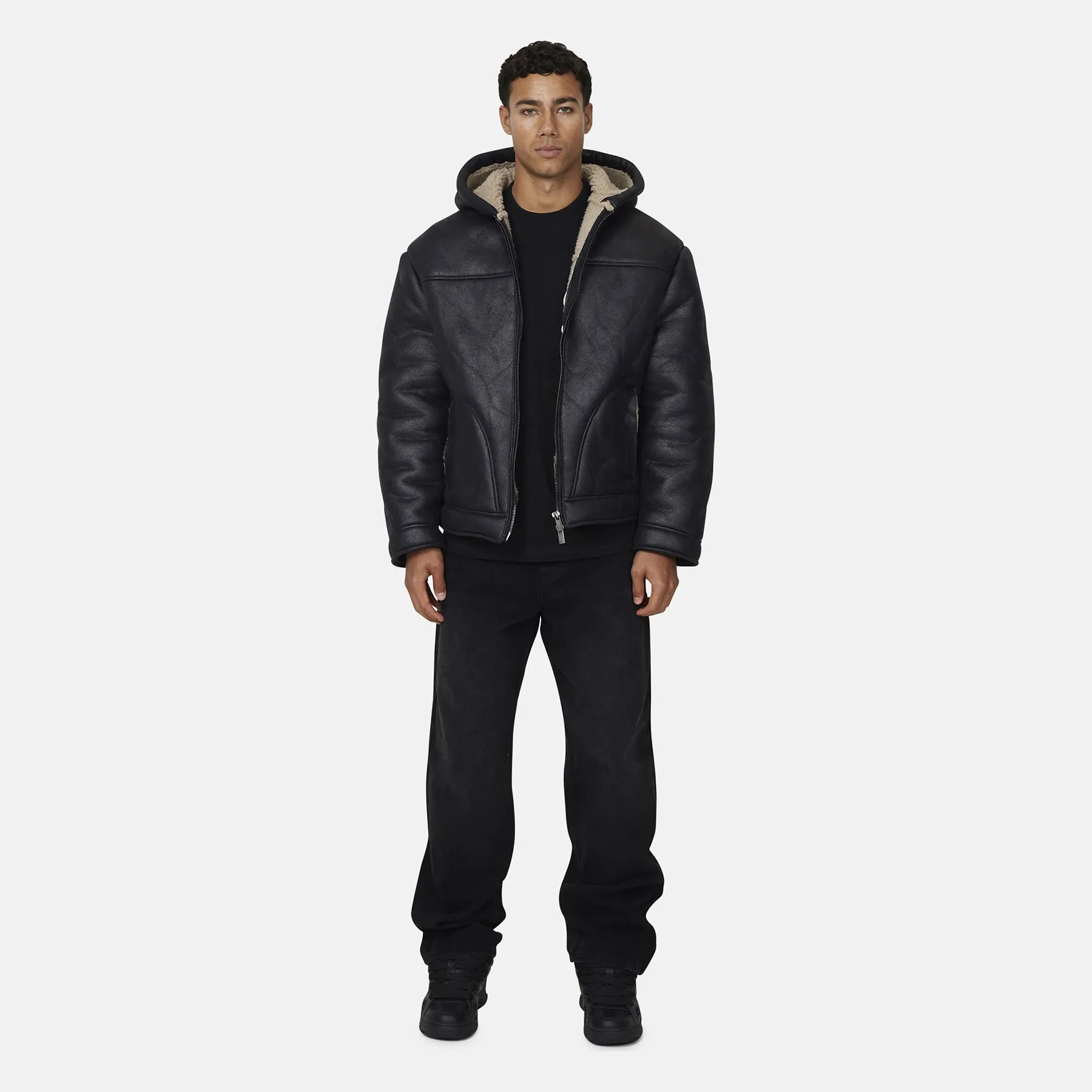 Sherpa Quilted Black Jacket sold by Good For Nothing Clothing product image thumbnail 2