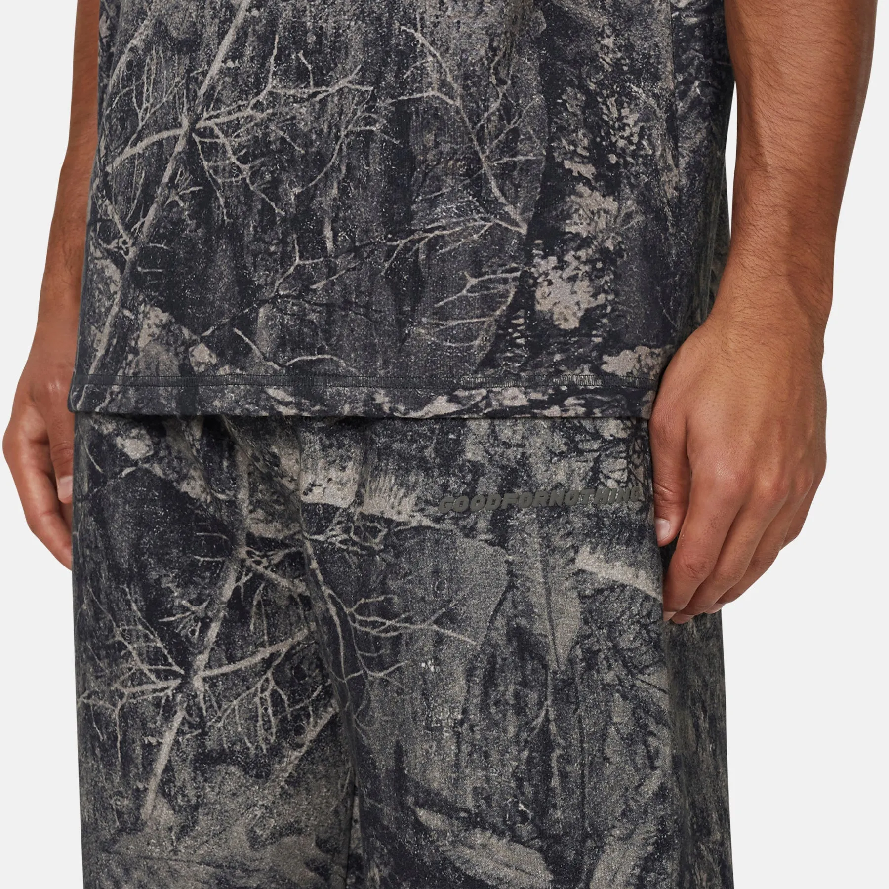 Woodland Camo Black Sweatpants sold by Good For Nothing Clothing product image thumbnail 2