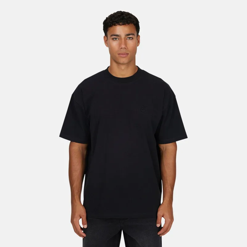 Monogram Slub Black T-Shirt made by Good For Nothing Clothing