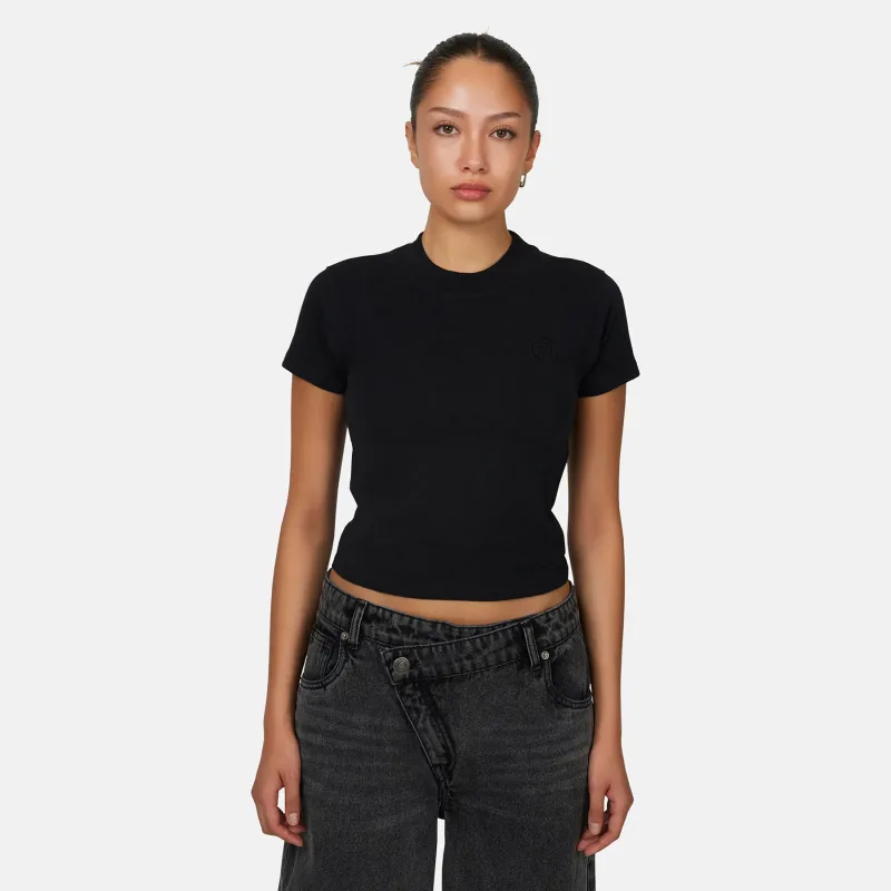 Monogram Slub Black T-Shirt sold by Good For Nothing Clothing