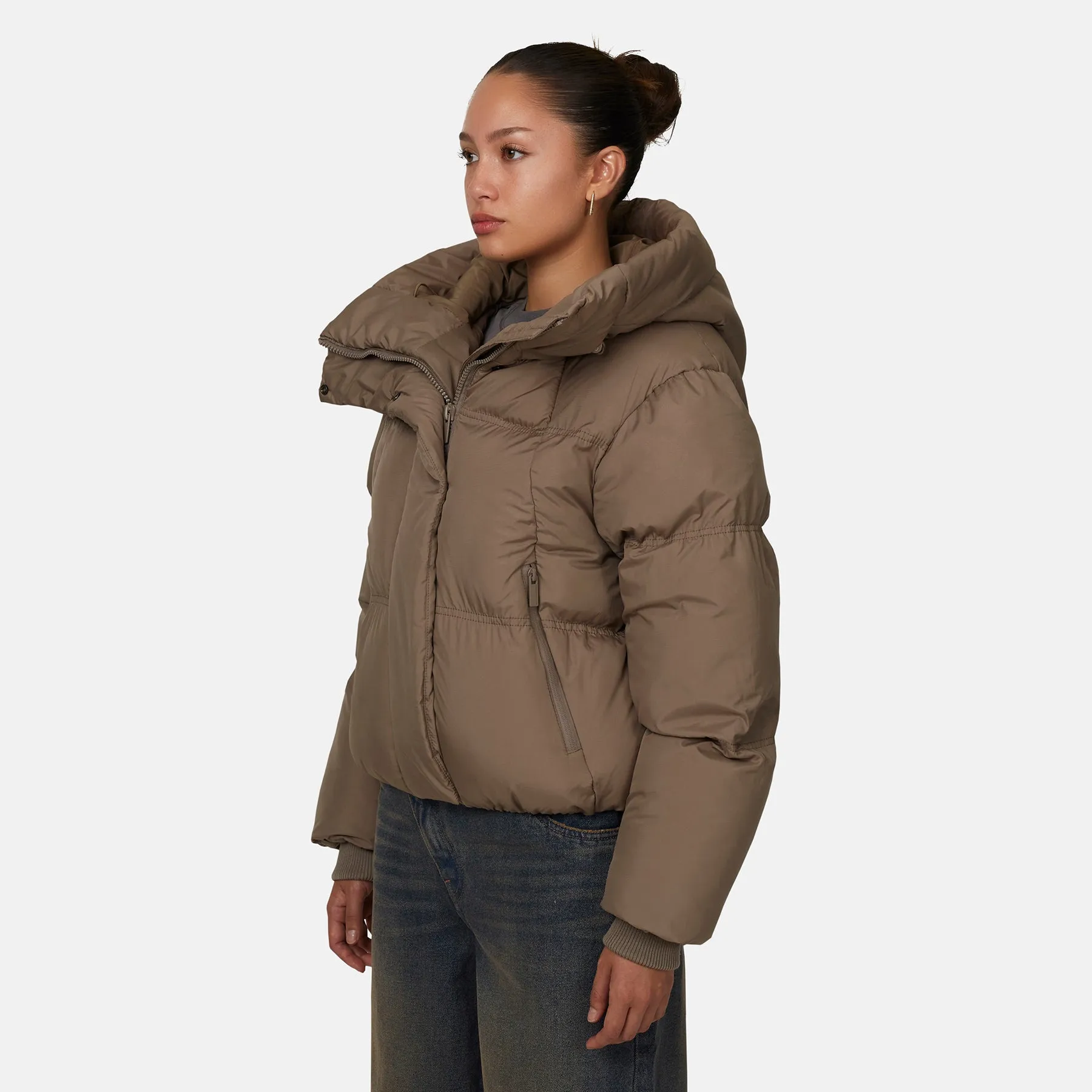 Squad Ripstop Taupe Puffer Jacket sold by Good For Nothing Clothing product image thumbnail 4