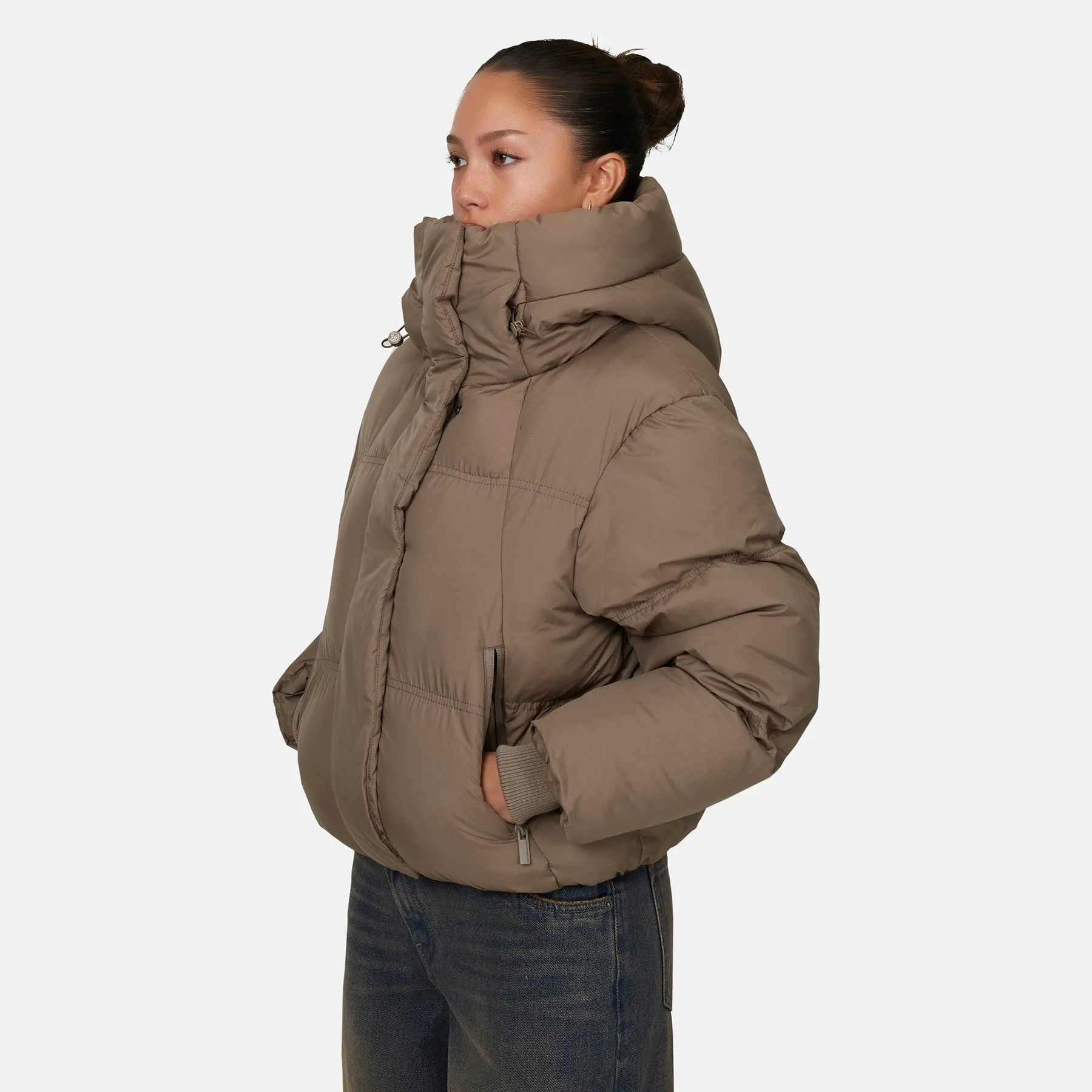 Squad Ripstop Taupe Puffer Jacket sold by Good For Nothing Clothing product image thumbnail 2