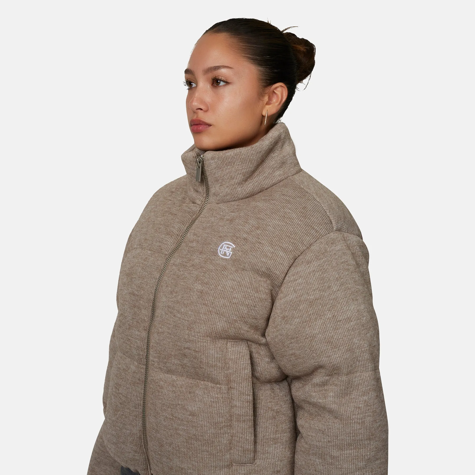 Monogram Knitted Oat Puffer Jacket sold by Good for Nothing product image thumbnail 4