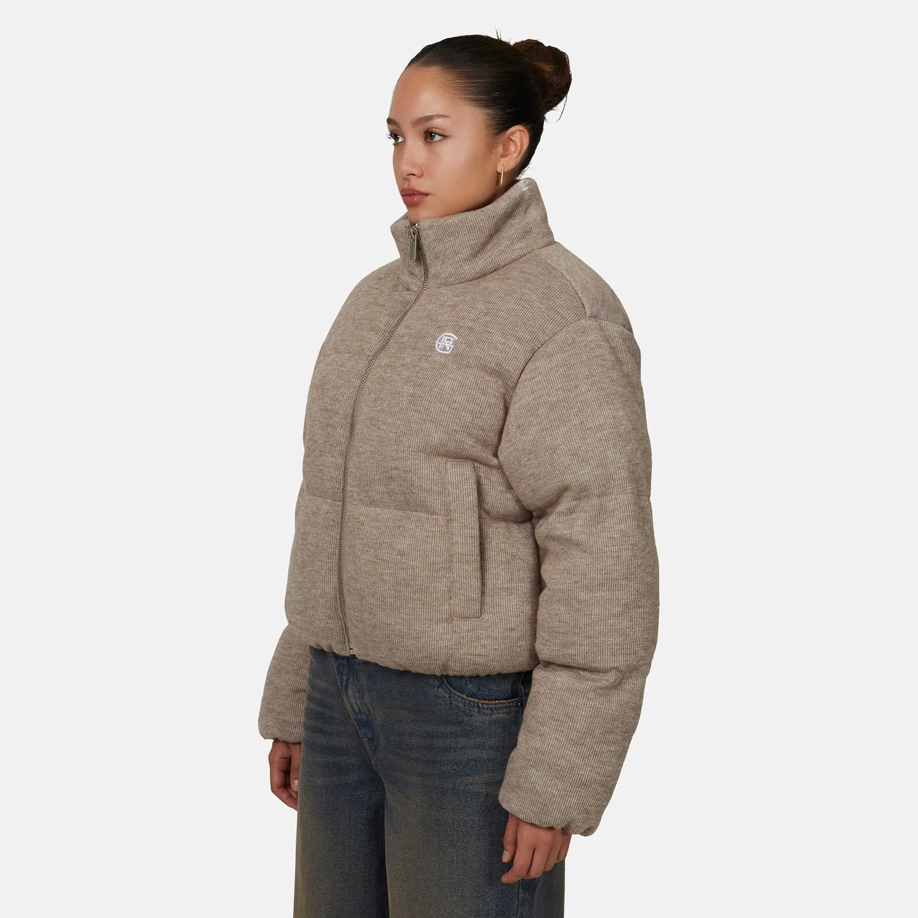 Monogram Knitted Oat Puffer Jacket sold by Good for Nothing product image thumbnail 2