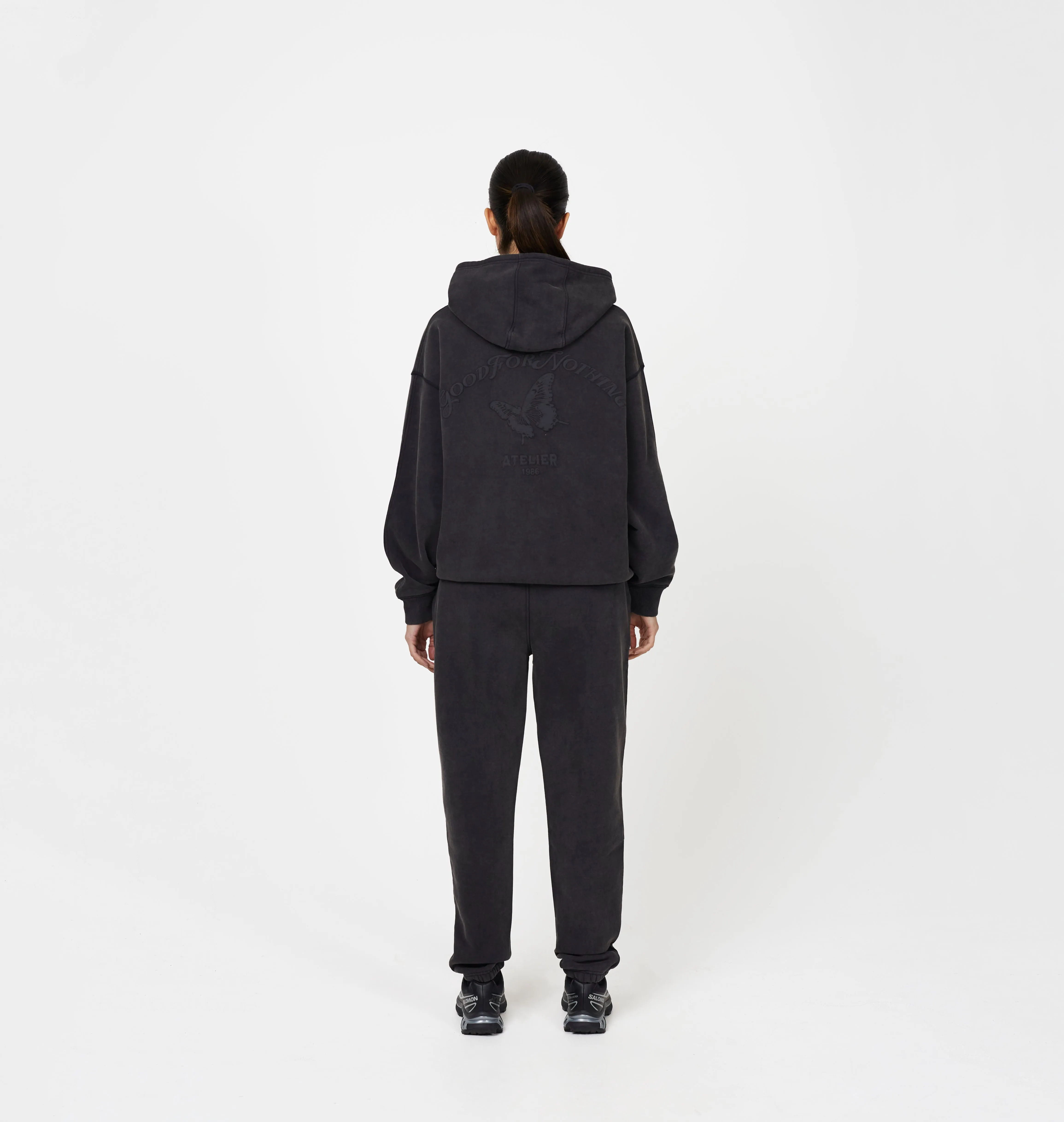 Float Butterfly Washed Black Hoodie sold by Good For Nothing Clothing product image thumbnail 5