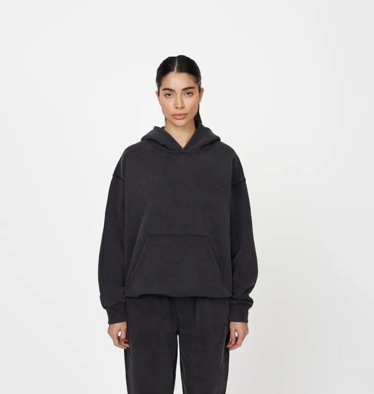 Float Butterfly Washed Black Hoodie sold by Good For Nothing Clothing