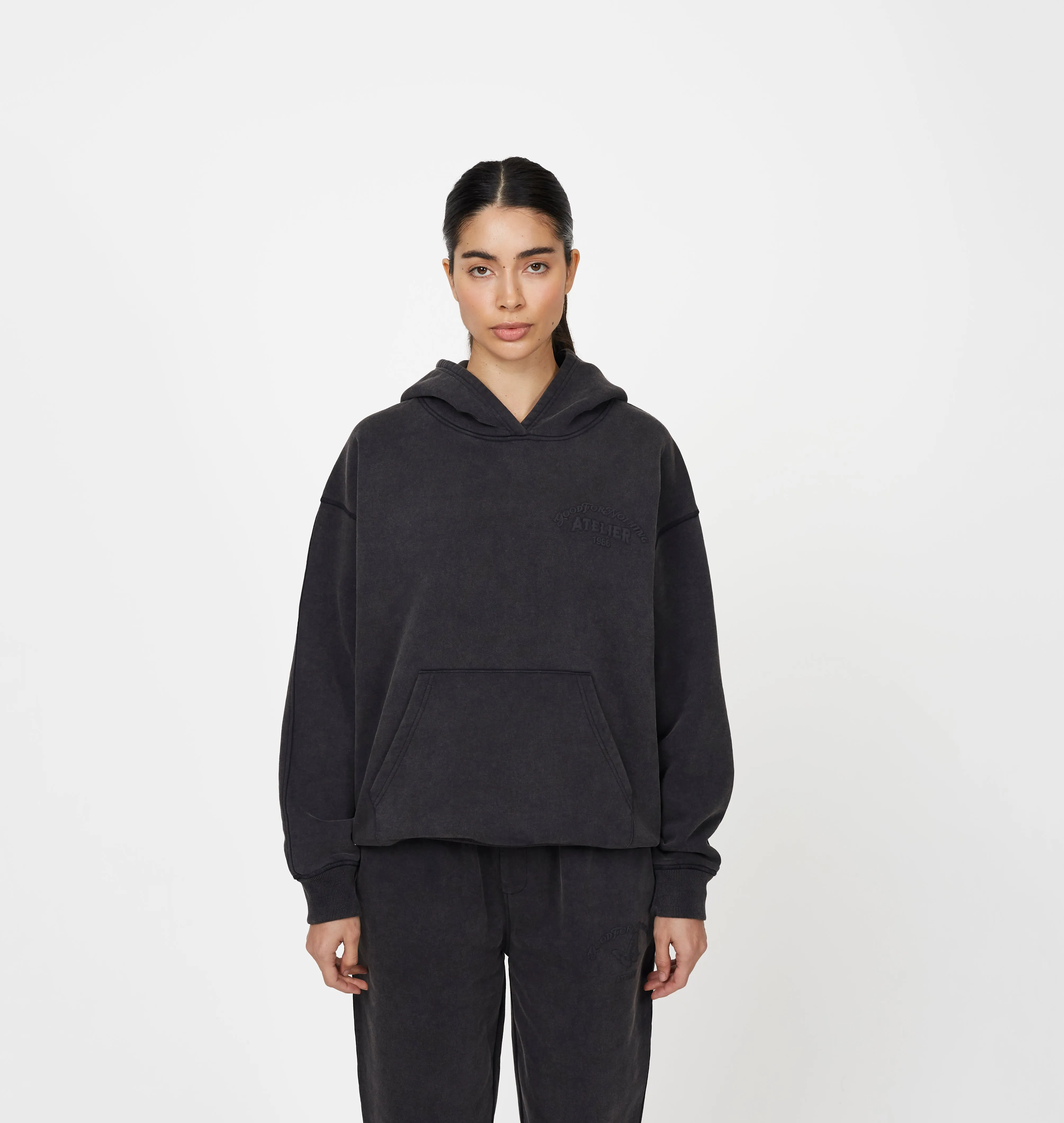 Float Butterfly Washed Black Hoodie sold by Good For Nothing Clothing