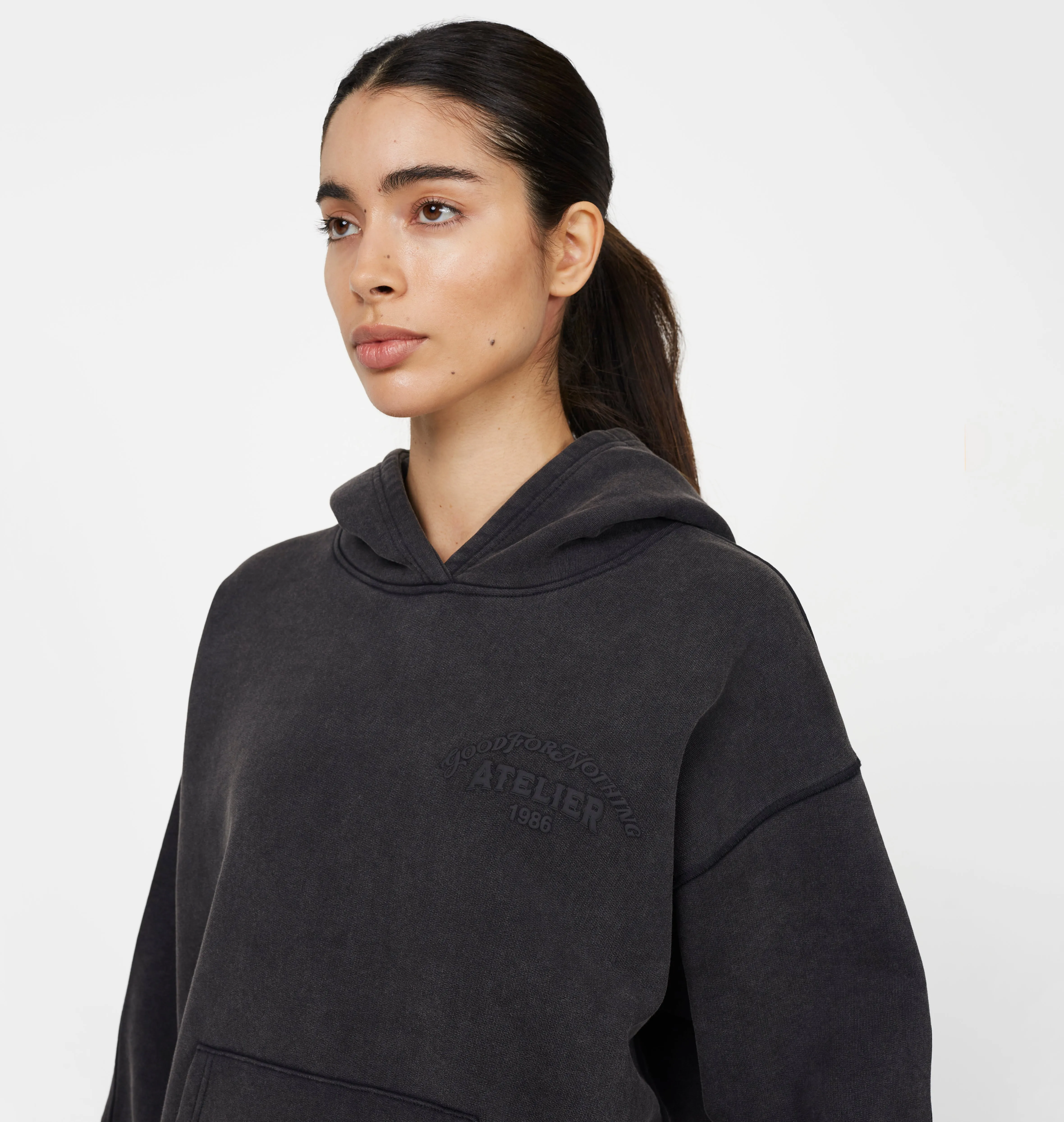 Float Butterfly Washed Black Hoodie sold by Good For Nothing Clothing product image thumbnail 3