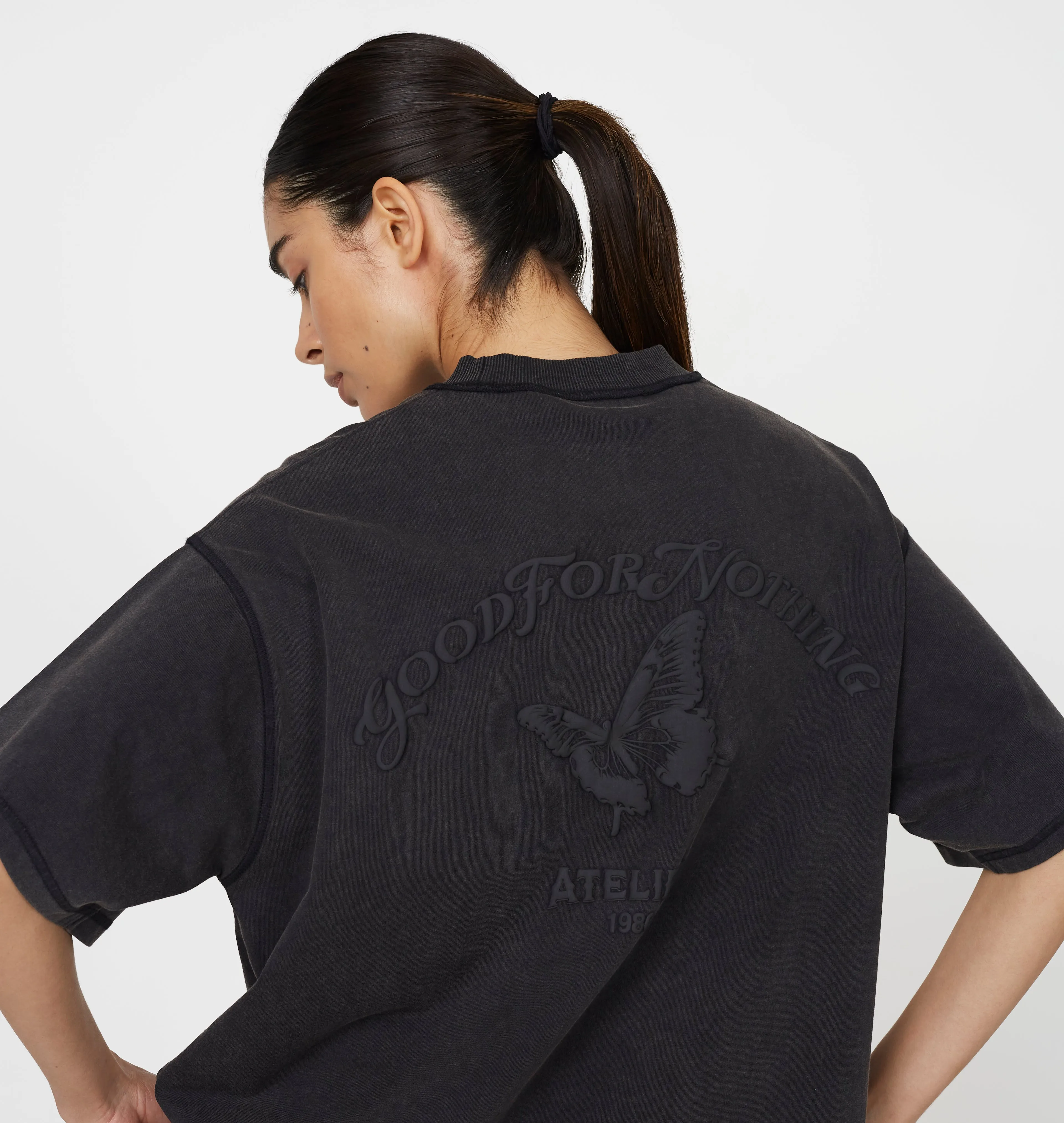 Float Butterfly Washed Black T-shirt sold by Good For Nothing Clothing product image thumbnail 4
