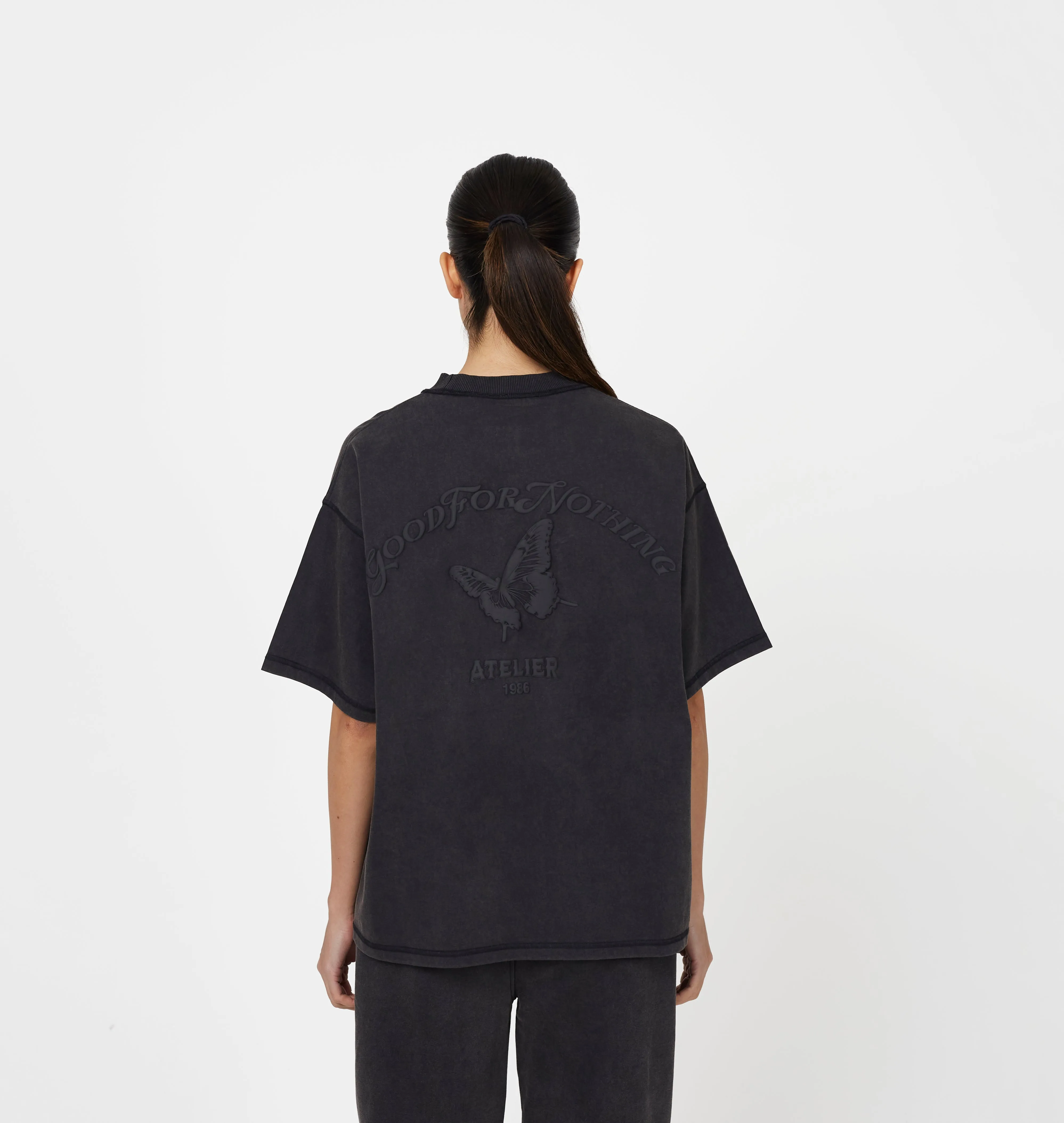 Float Butterfly Washed Black T-shirt sold by Good For Nothing Clothing product image thumbnail 2