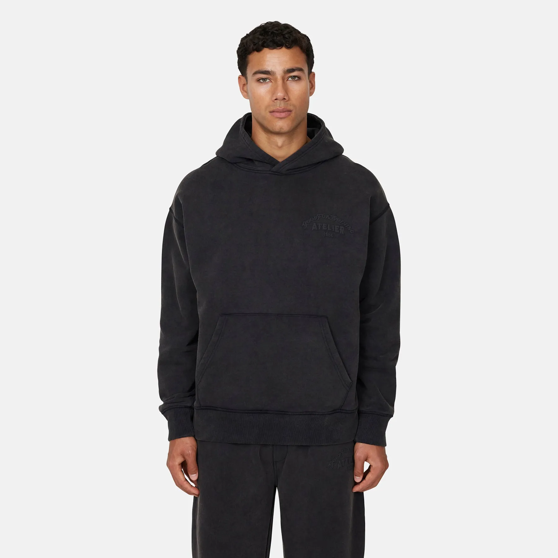 Float Butterfly Washed Black Hoodie sold by Good For Nothing Clothing