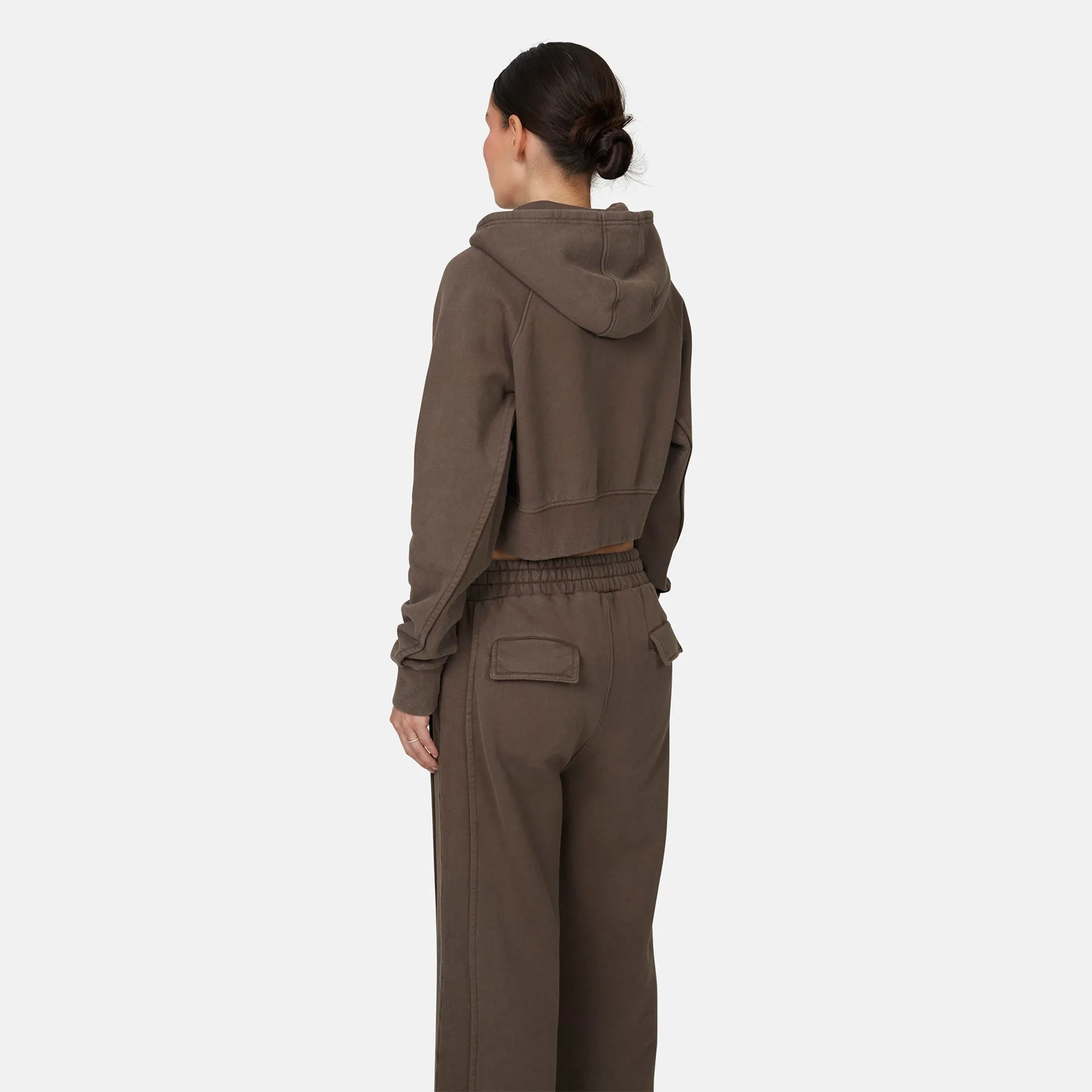 Monogram Brown Crop Zip Hoodie sold by Good For Nothing Clothing product image thumbnail 4