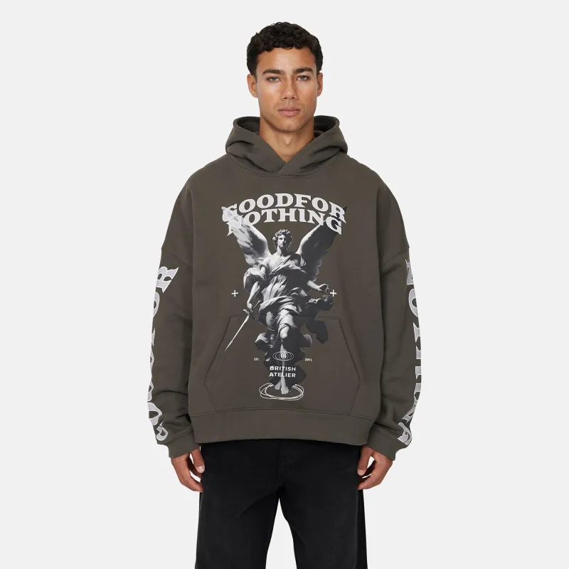 Awakening Boxy Khaki Hoodie made by Good For Nothing Clothing