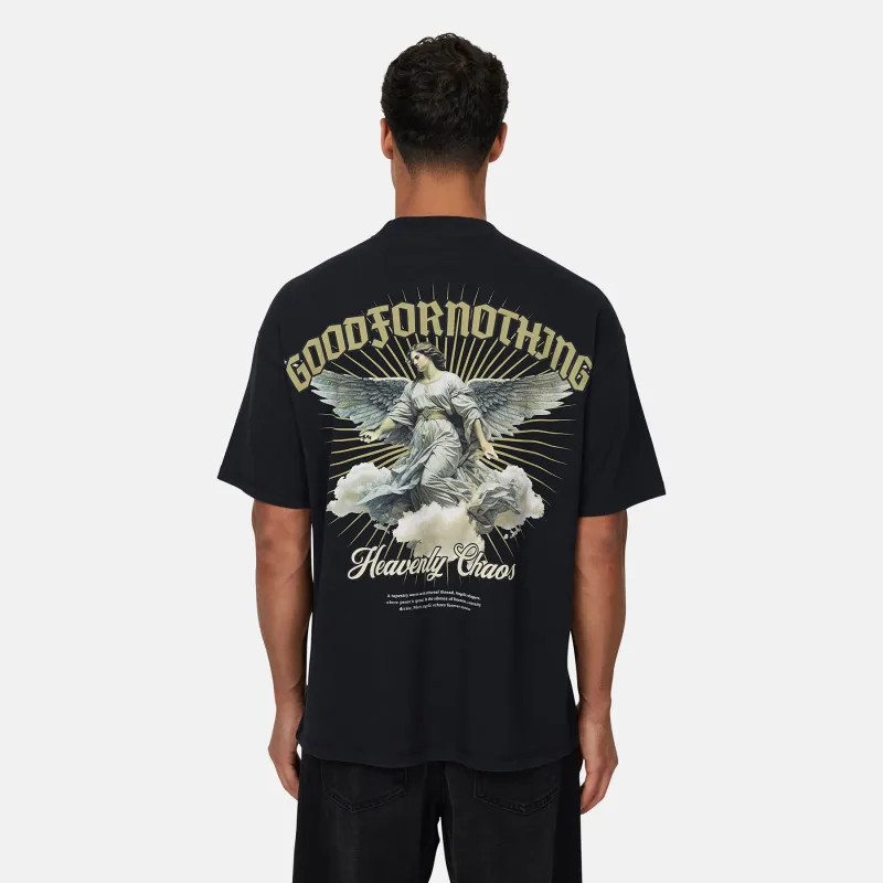 Heavenly Chaos Black T-shirt sold by Good For Nothing Clothing