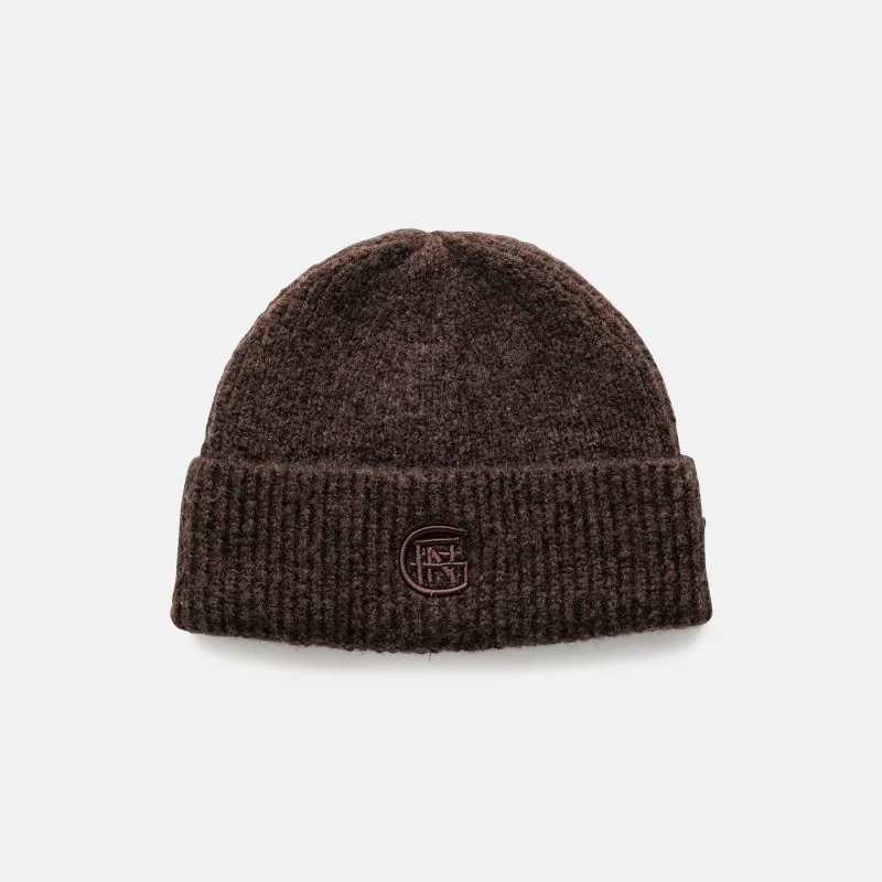 Monogram Brown Beanie sold by Good For Nothing Clothing