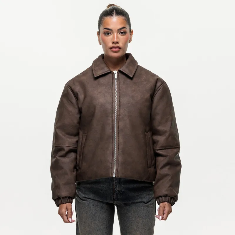 Vintage Brown Leather Coach Jacket made by Good For Nothing Clothing
