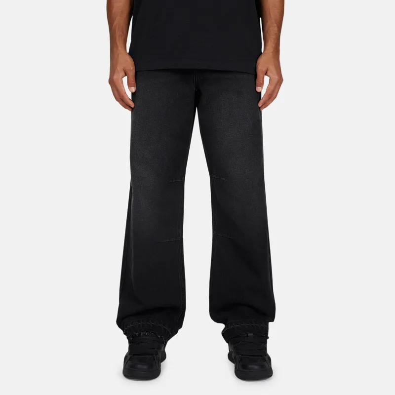 Heavy Washed Black Frayed Hem Denim Jeans sold by Good For Nothing Clothing