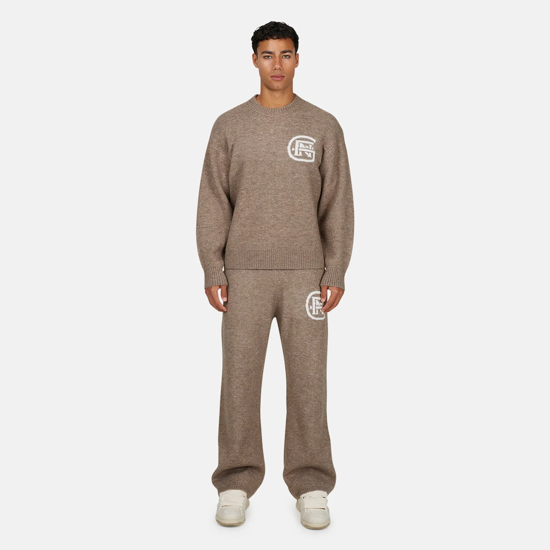Monogram Fluffy Knit Taupe Jumper sold by Good for Nothing product image thumbnail 5