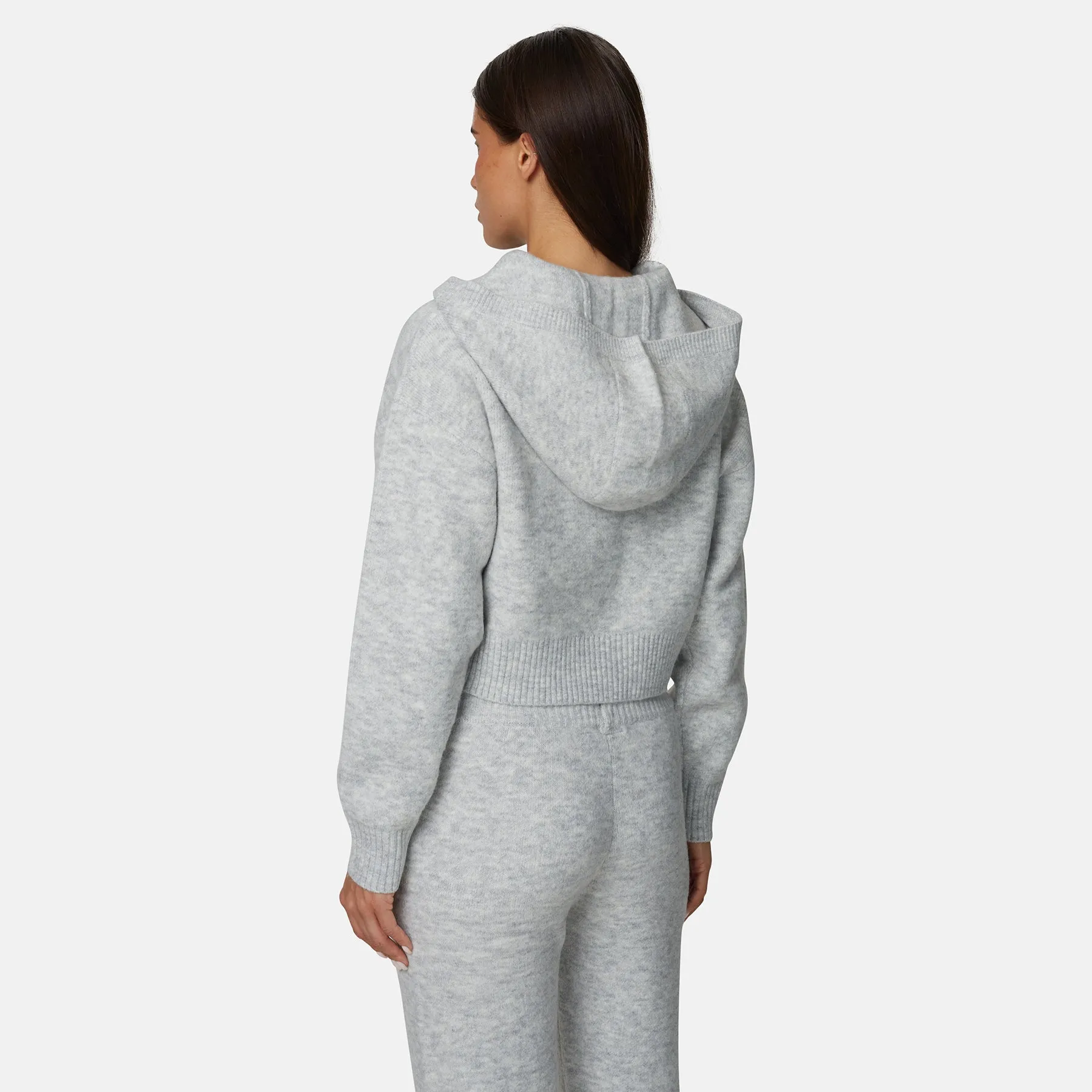 Monogram Fluffy Knit Grey Marl Zip Hoodie sold by Good for Nothing product image thumbnail 3