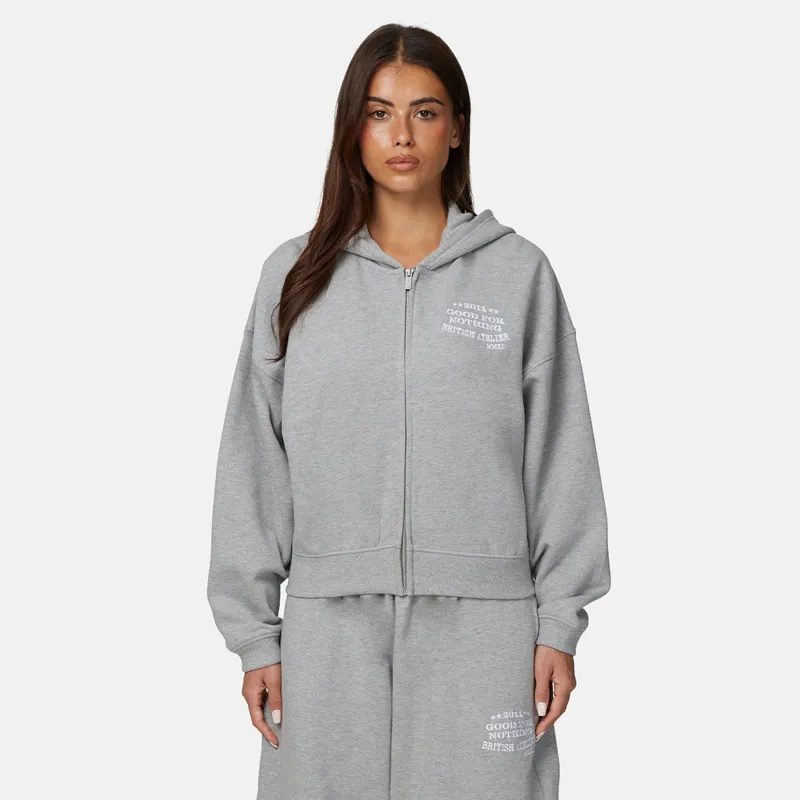 Icarus Grey Marl Zip Hoodie made by Good For Nothing Clothing