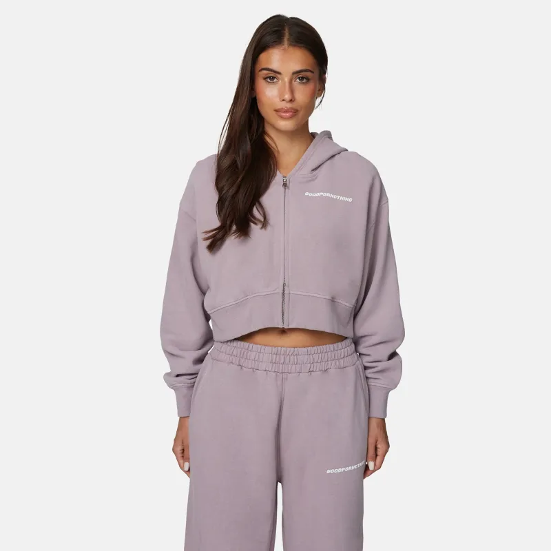 Vintage Washed Lilac Zip Hoodie sold by Good for Nothing