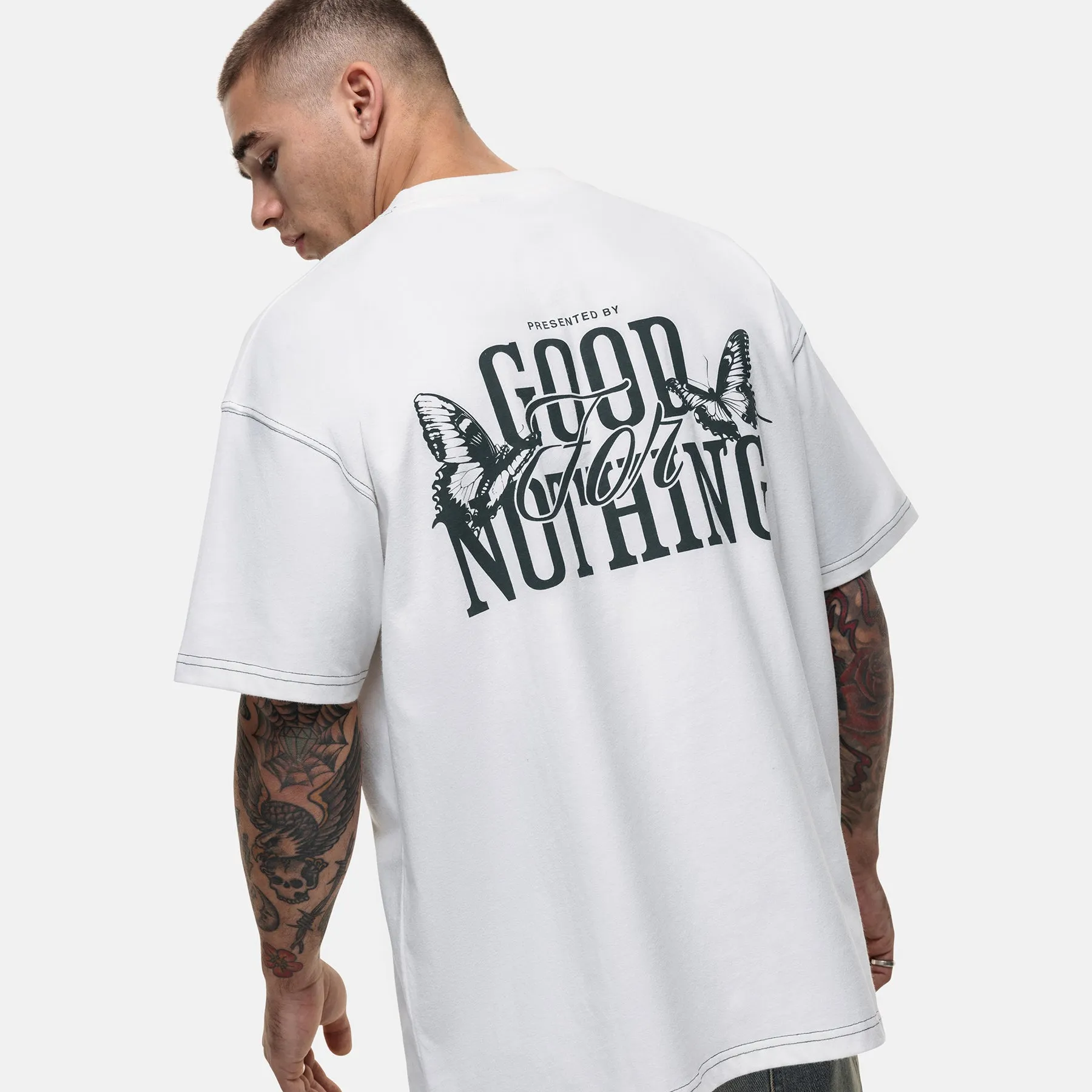 Dakota Butterfly White T-shirt sold by Good for Nothing product image thumbnail 4