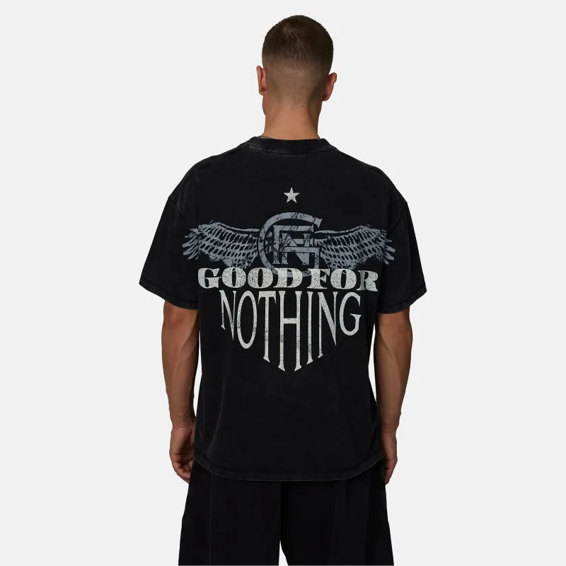 Oversized Washed Black Eagle T-shirt made by Good For Nothing Clothing