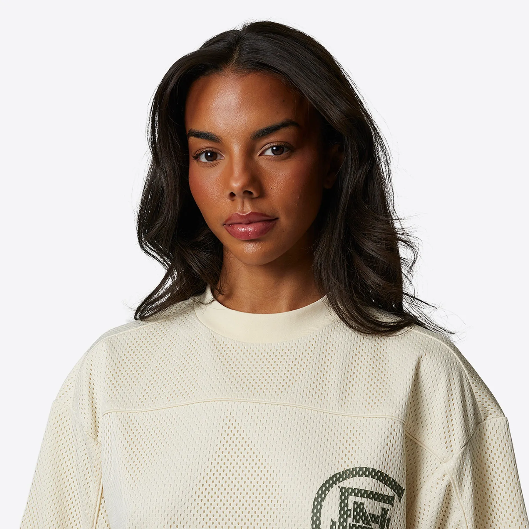 Monogram Mesh Oversized Cream Jersey Tee sold by Good for Nothing product image thumbnail 4