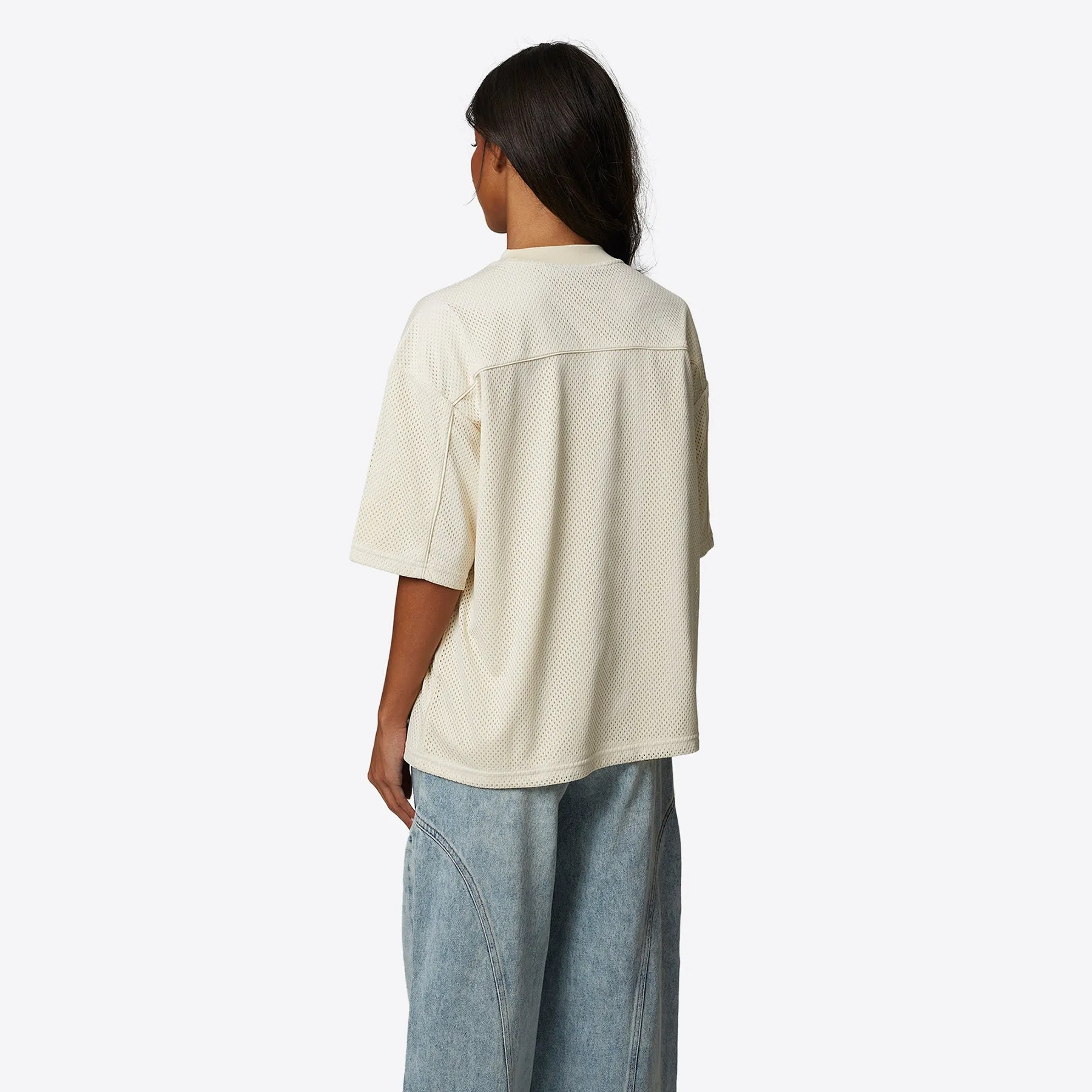 Monogram Mesh Oversized Cream Jersey Tee sold by Good for Nothing product image thumbnail 3
