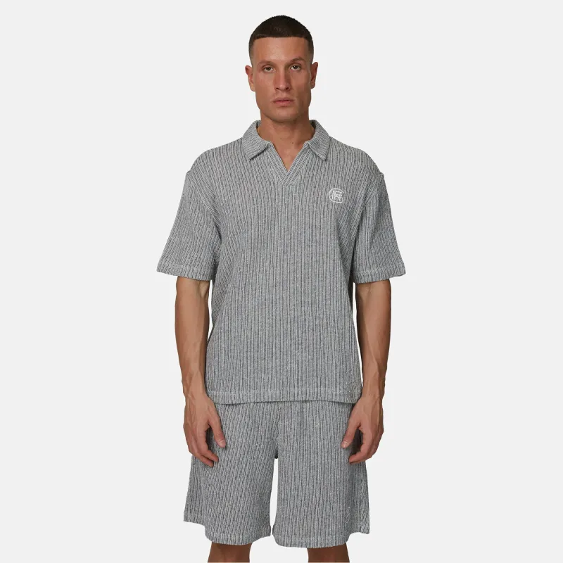 Knitted Revere Grey Monogram Polo made by Good For Nothing Clothing
