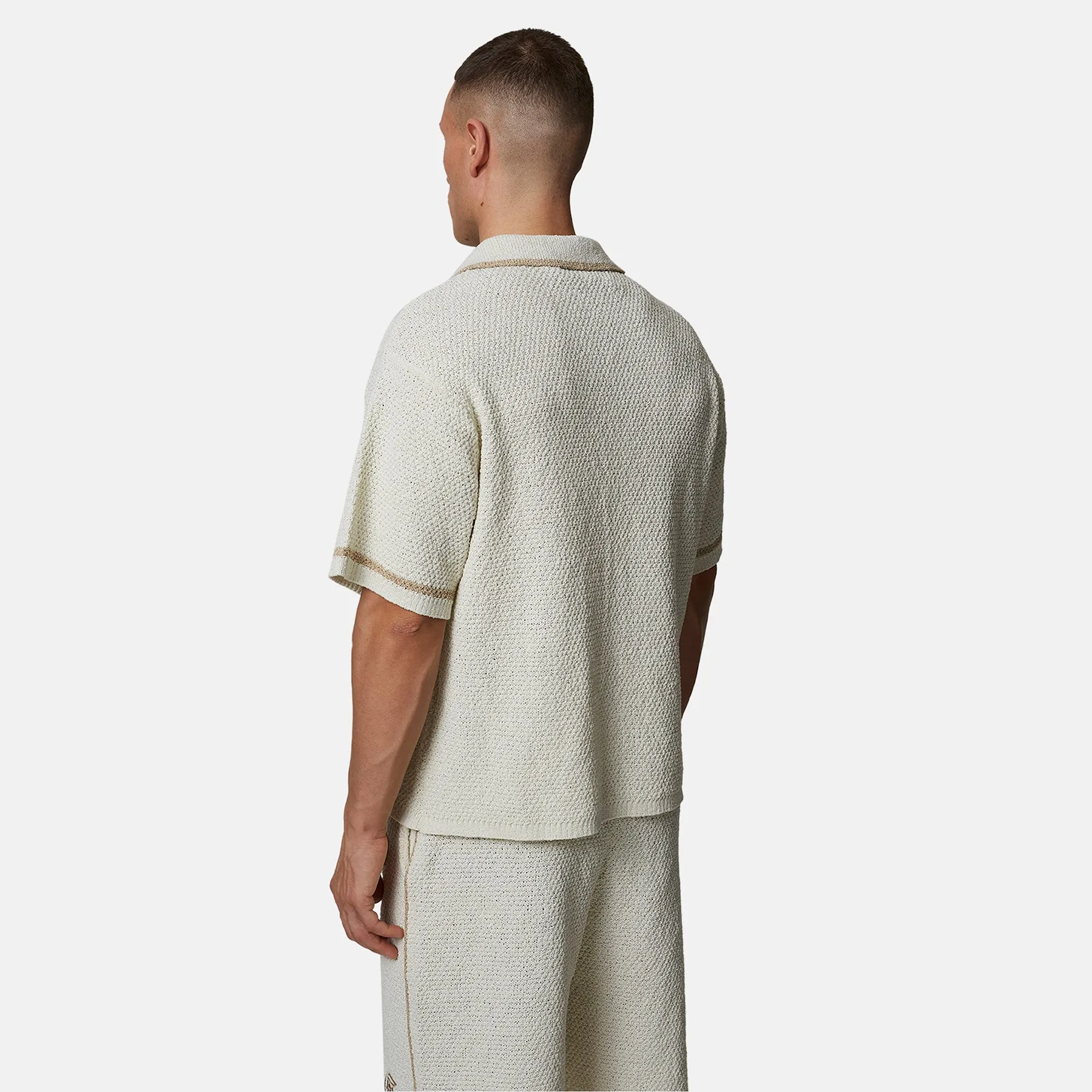 Knitted Monogram Cream Boxy Shirt sold by Good for Nothing product image thumbnail 2