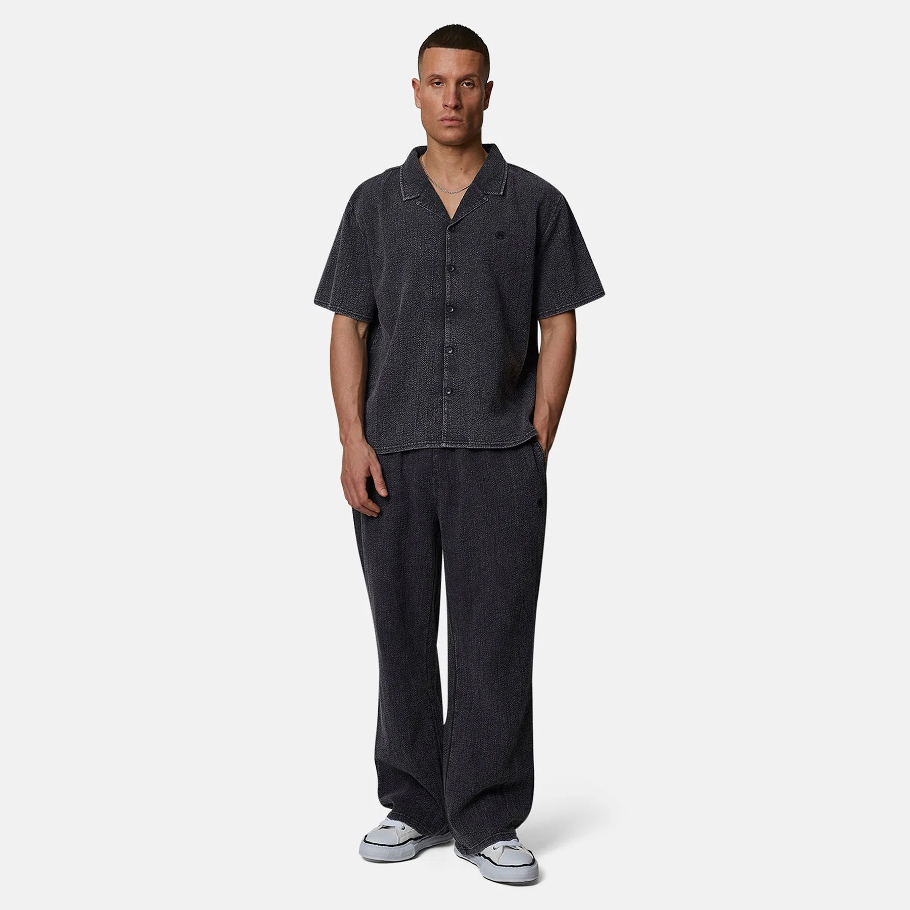 Seersucker Monogram Washed Black Shirt sold by Good for Nothing product image thumbnail 5
