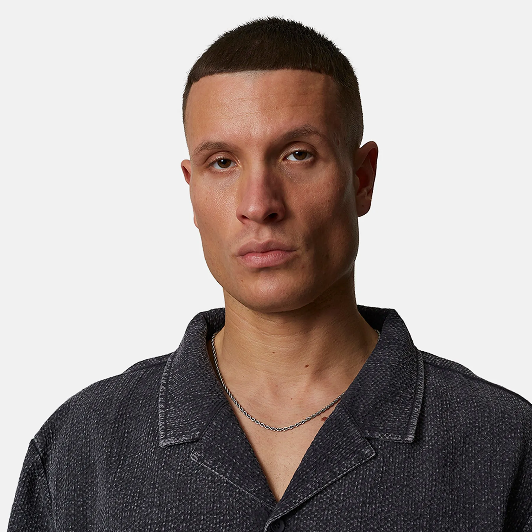 Seersucker Monogram Washed Black Shirt sold by Good for Nothing product image thumbnail 3