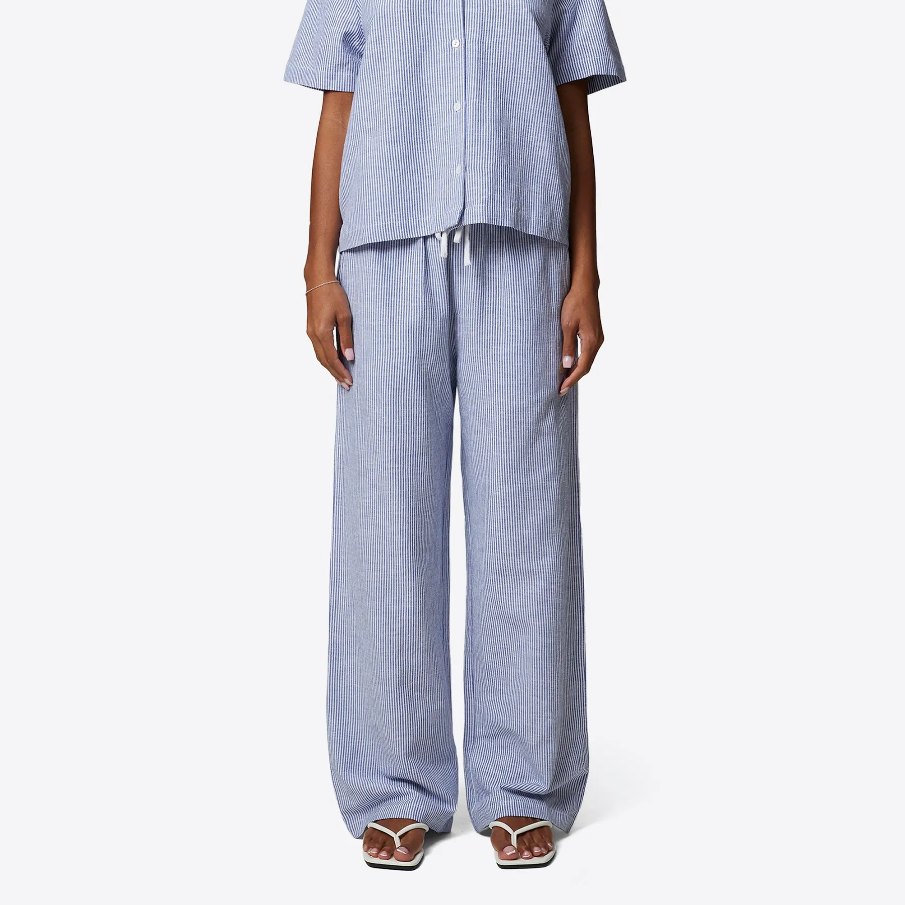 Pinstripe Blue Monogram Trouser sold by Good for Nothing