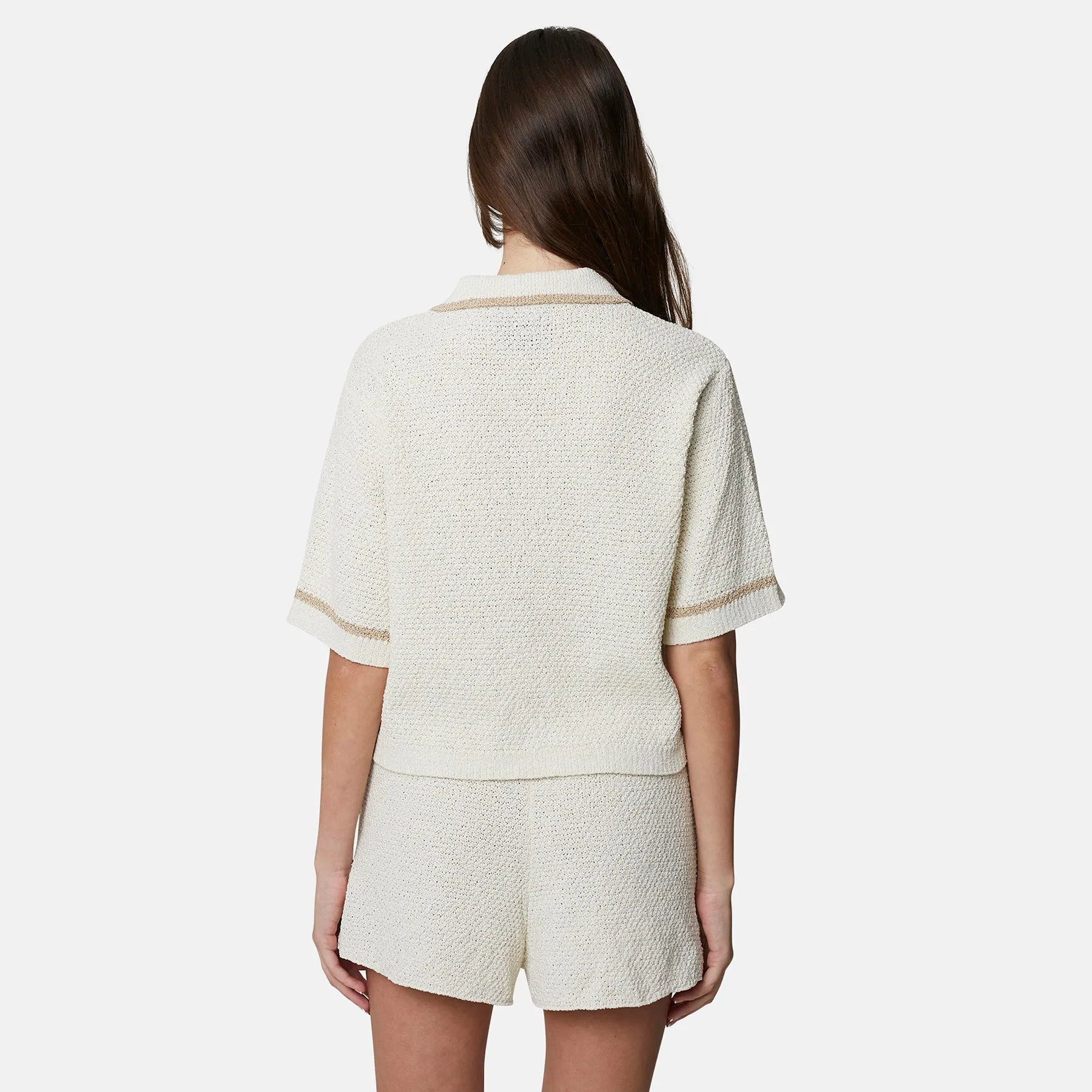 Knitted Monogram Cropped Cream Shirt sold by Good for Nothing product image thumbnail 3