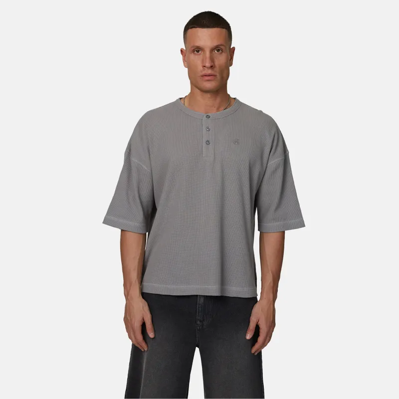 Henley Grey Boxy T-shirt made by Good For Nothing Clothing