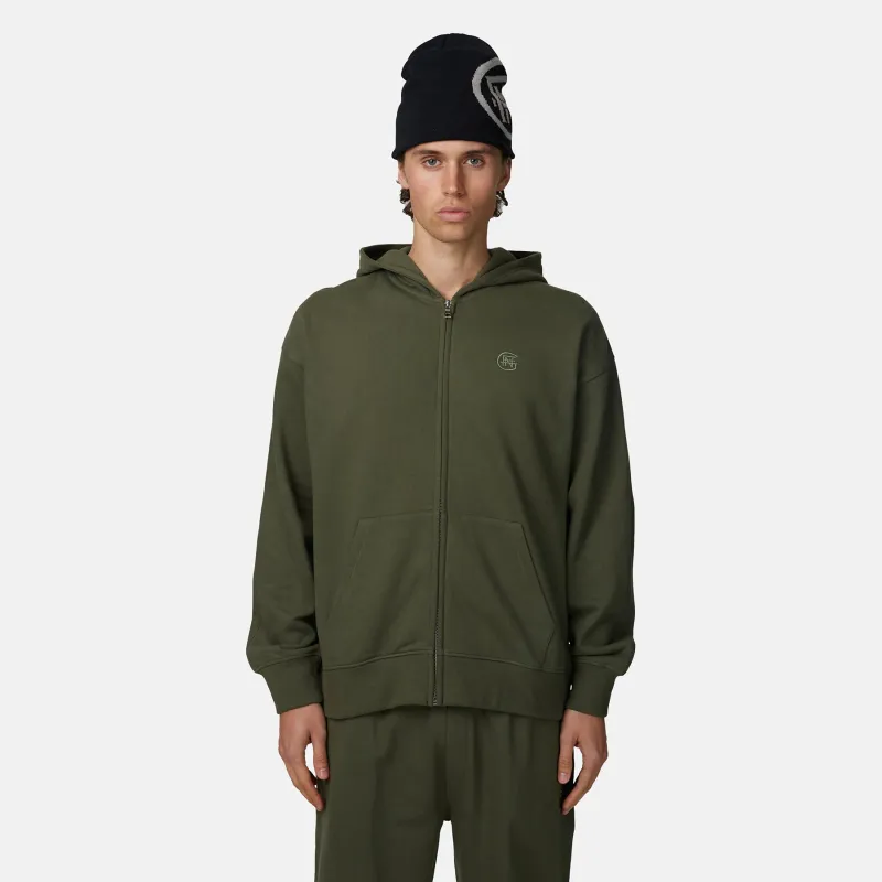 Oversized Monogram Thyme Zip Hoodie made by Good For Nothing Clothing