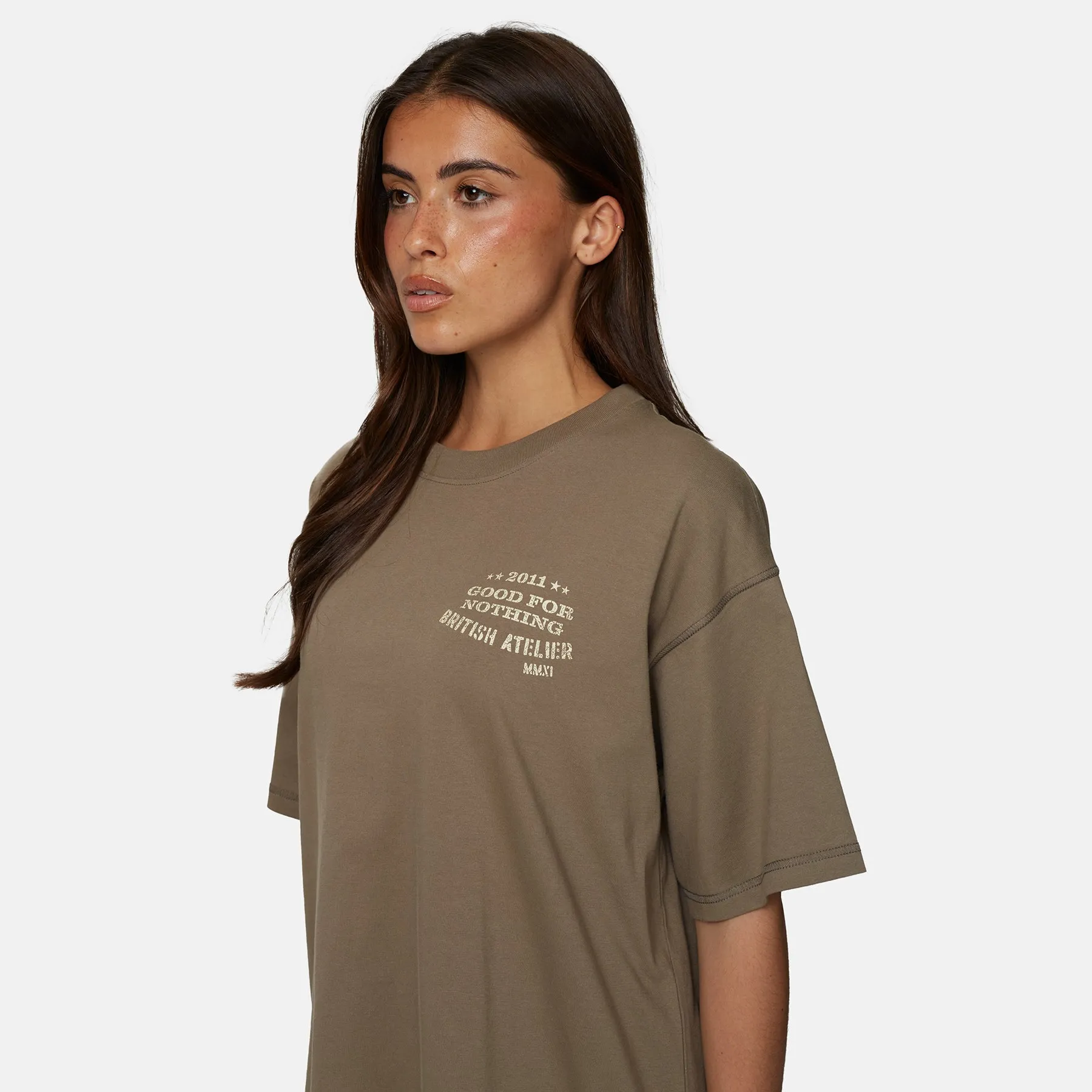 Icarus Oversized Washed Taupe T-shirt sold by Good for Nothing product image thumbnail 4