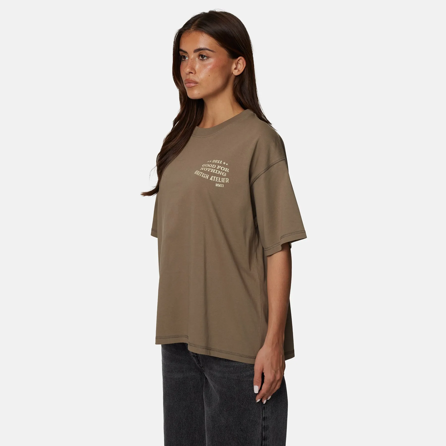 Icarus Oversized Washed Taupe T-shirt sold by Good for Nothing product image thumbnail 3