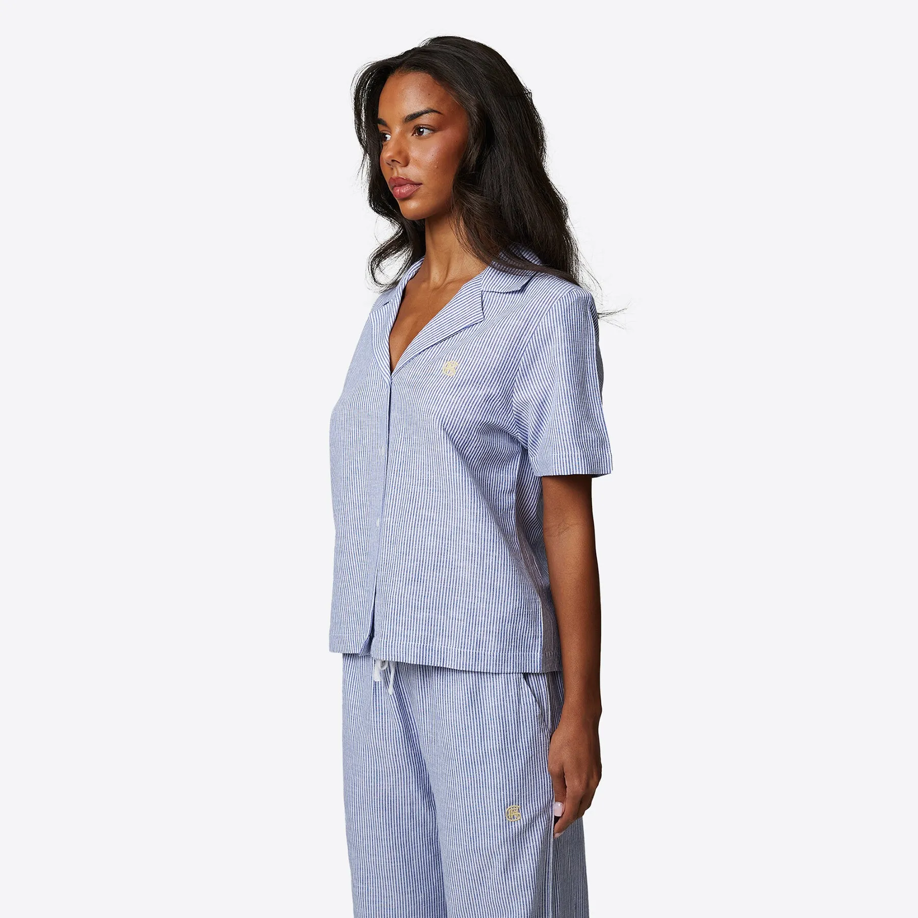 Pinstripe Blue Monogram Shirt sold by Good for Nothing product image thumbnail 2