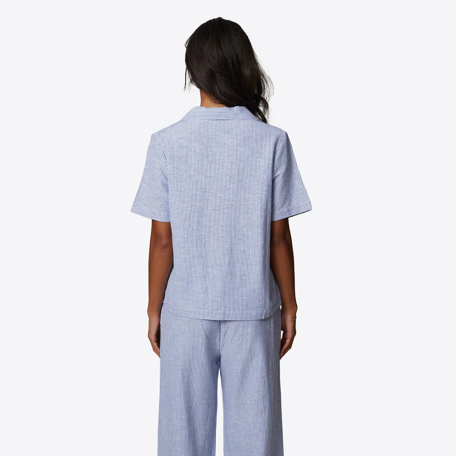Pinstripe Blue Monogram Shirt sold by Good for Nothing product image thumbnail 3