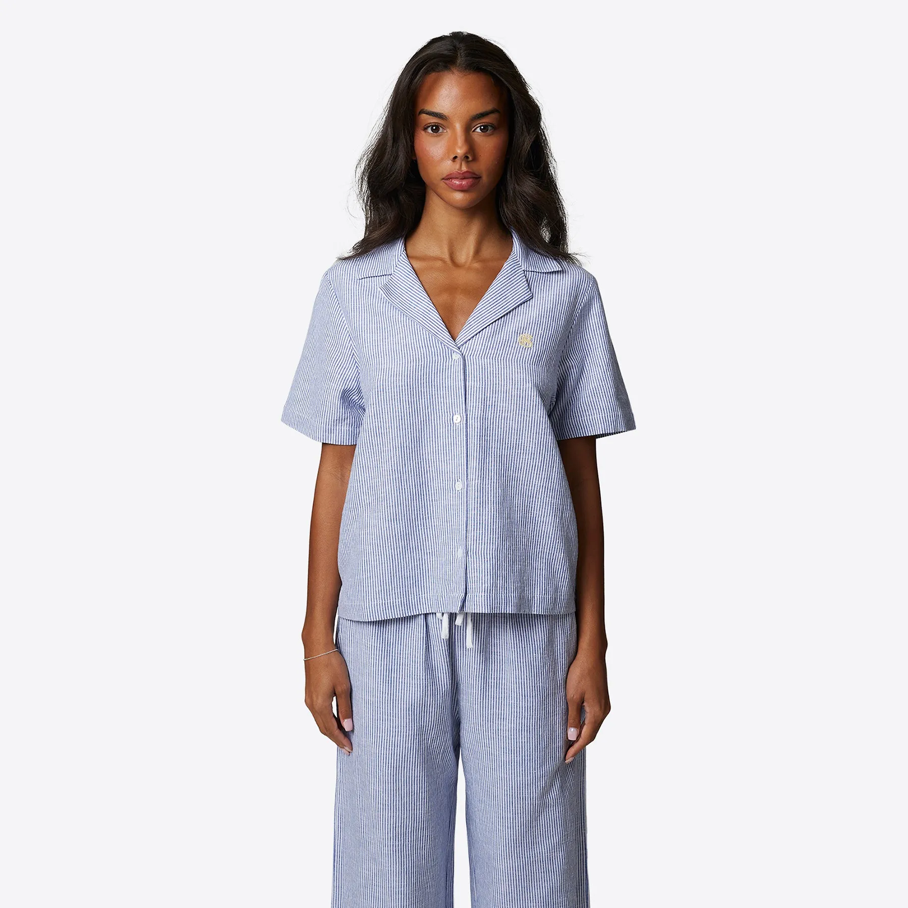 Pinstripe Blue Monogram Shirt sold by Good for Nothing