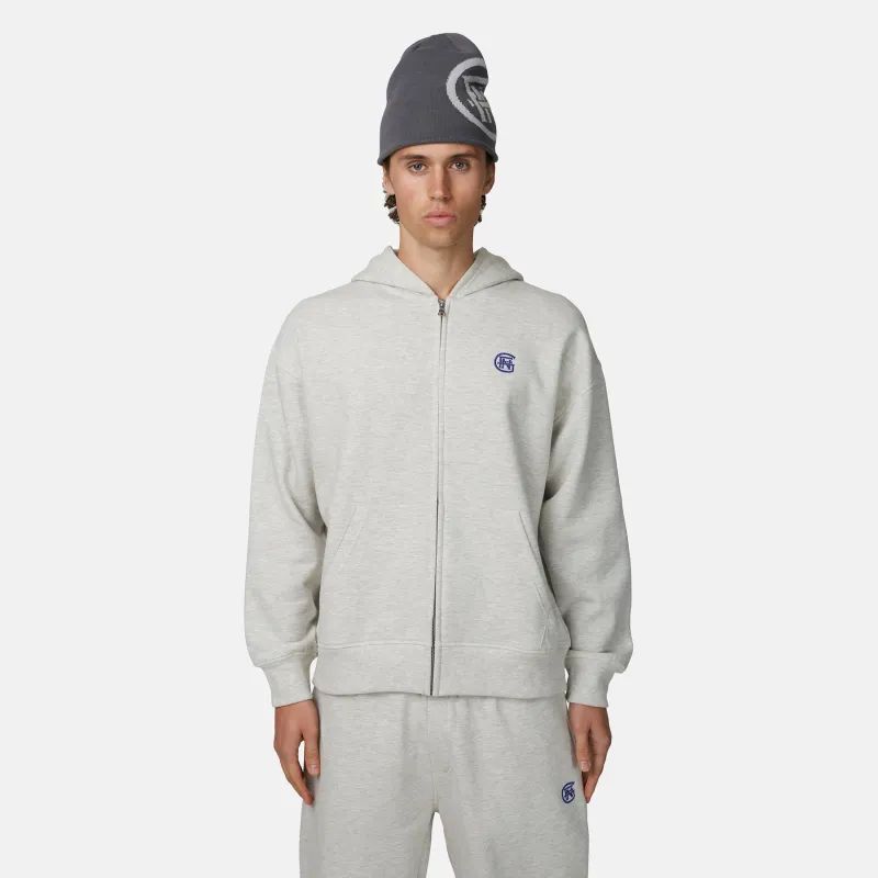 Oversized Monogram Grey Marl Zip Hoodie made by Good For Nothing Clothing