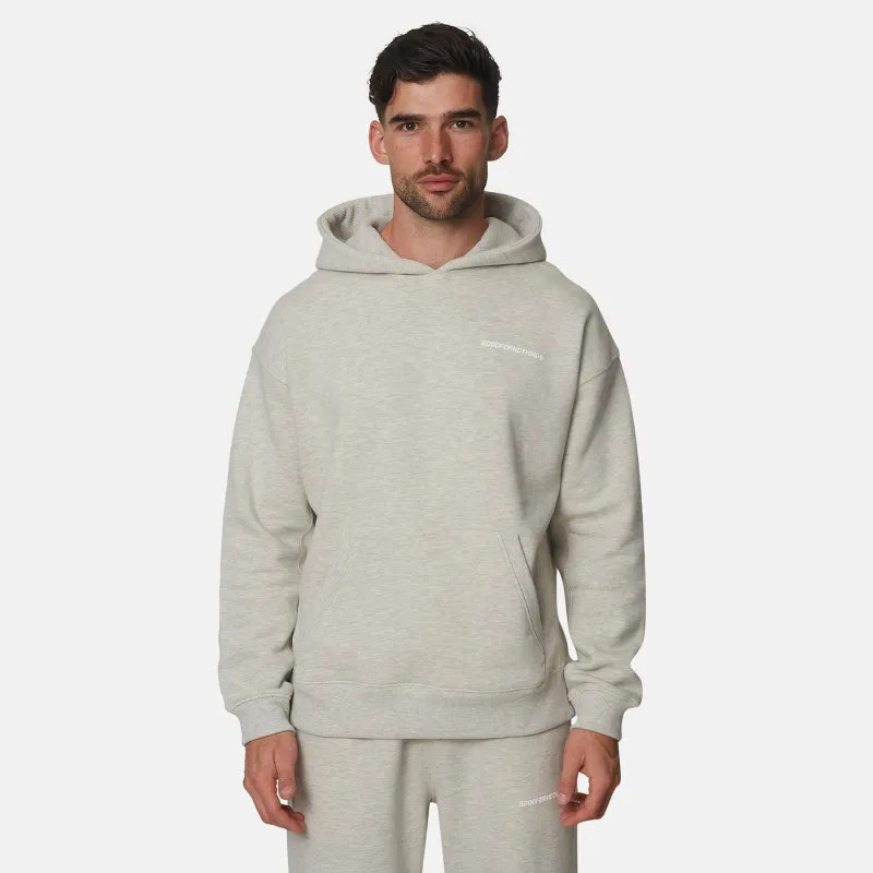 Essential Oat Grey Marl Oversized Fit Pullover Hoodie made by Good For Nothing Clothing