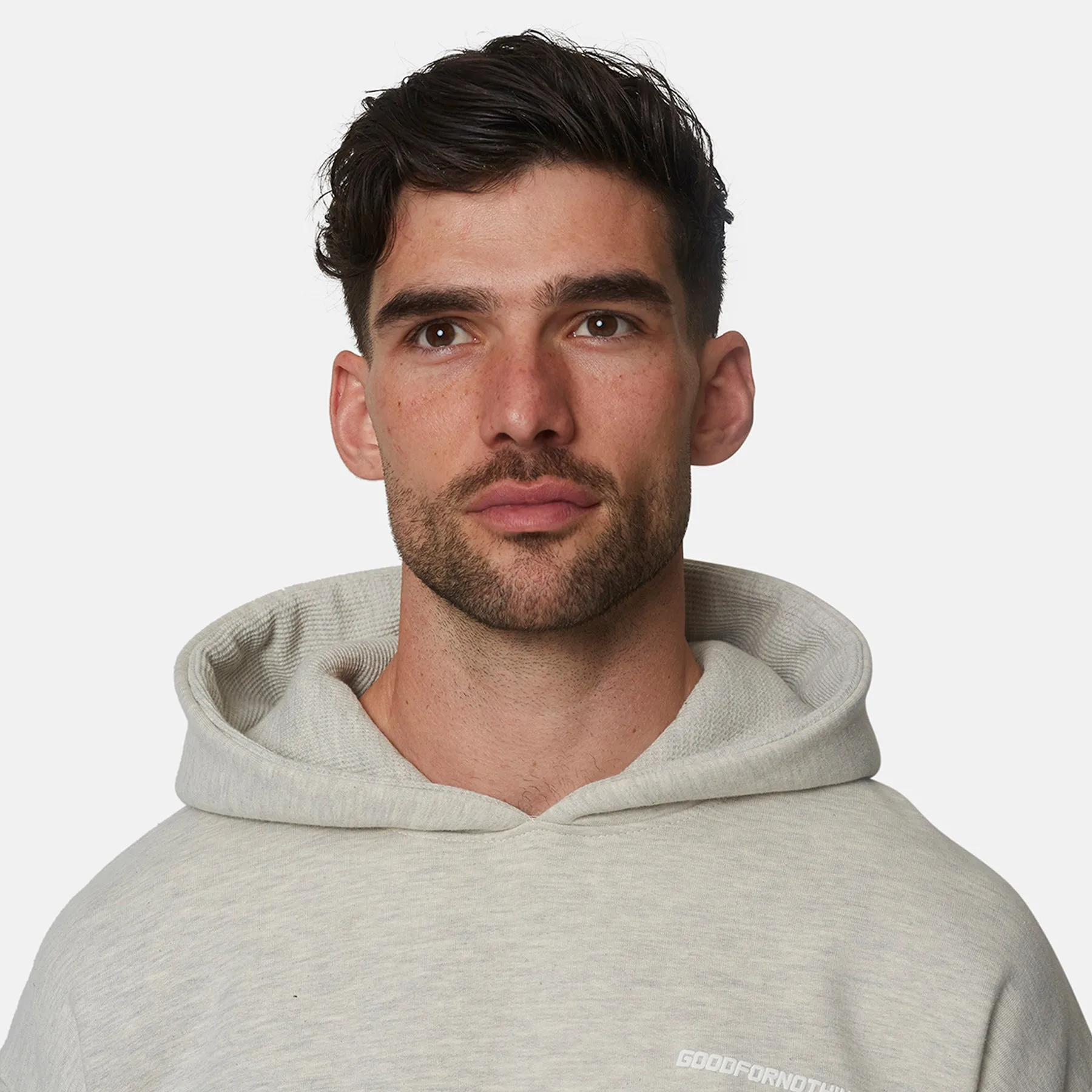 Essential Oat Grey Marl Oversized Fit Pullover Hoodie sold by Good for Nothing product image thumbnail 3