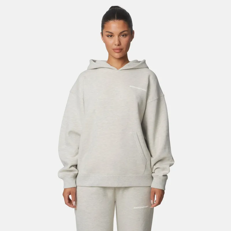 Essential Oat Grey Marl Oversized Pullover Hoodie made by Good For Nothing Clothing